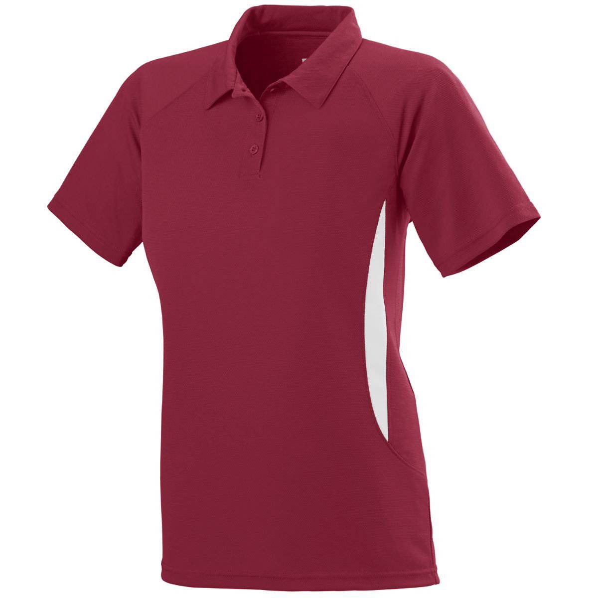 Augusta 5006 Ladies Mission Sport Shirt - Cardinal White - HIT a Double