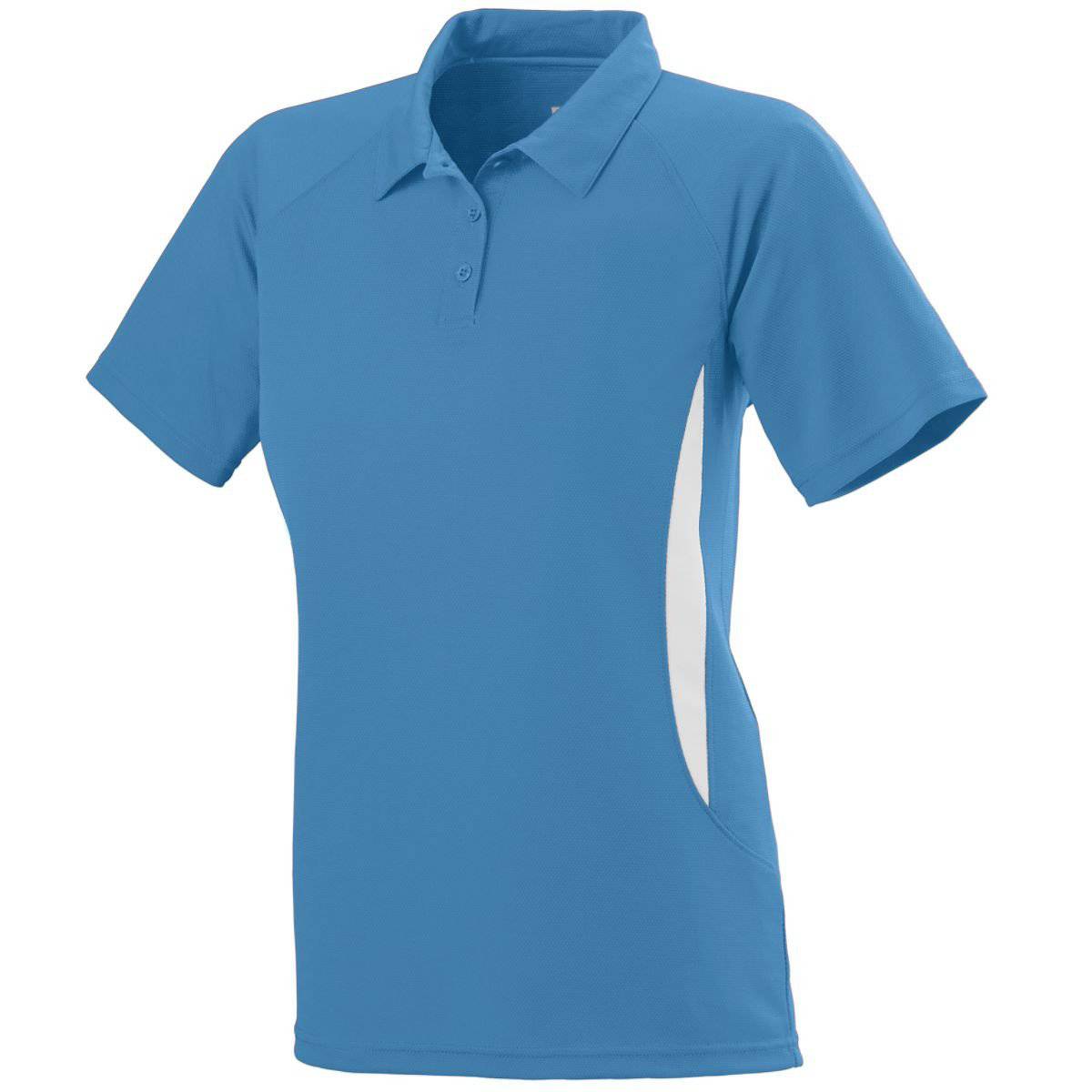 Augusta 5006 Ladies Mission Sport Shirt - Columbia Blue White - HIT a Double