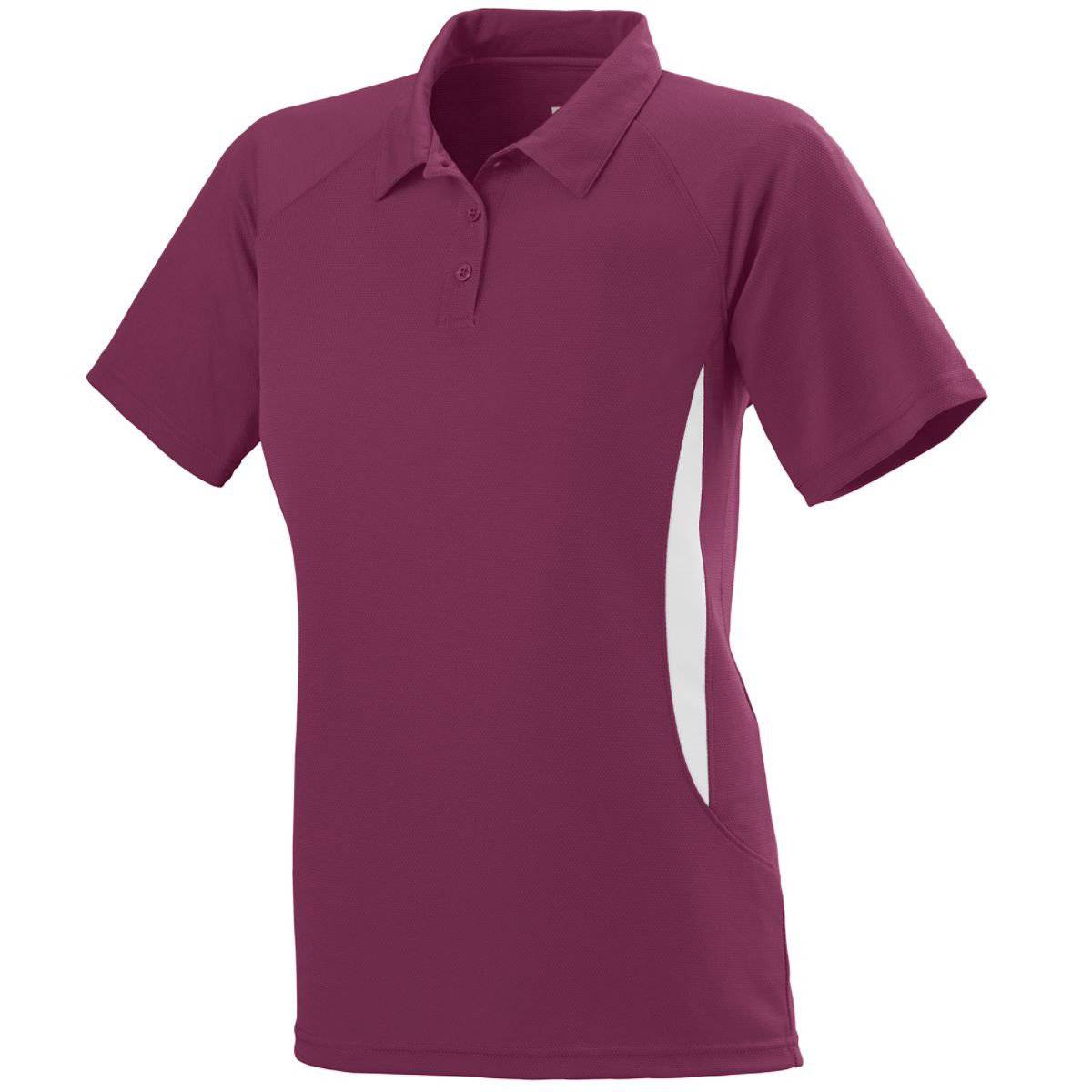 Augusta 5006 Ladies Mission Sport Shirt - Maroon White - HIT a Double