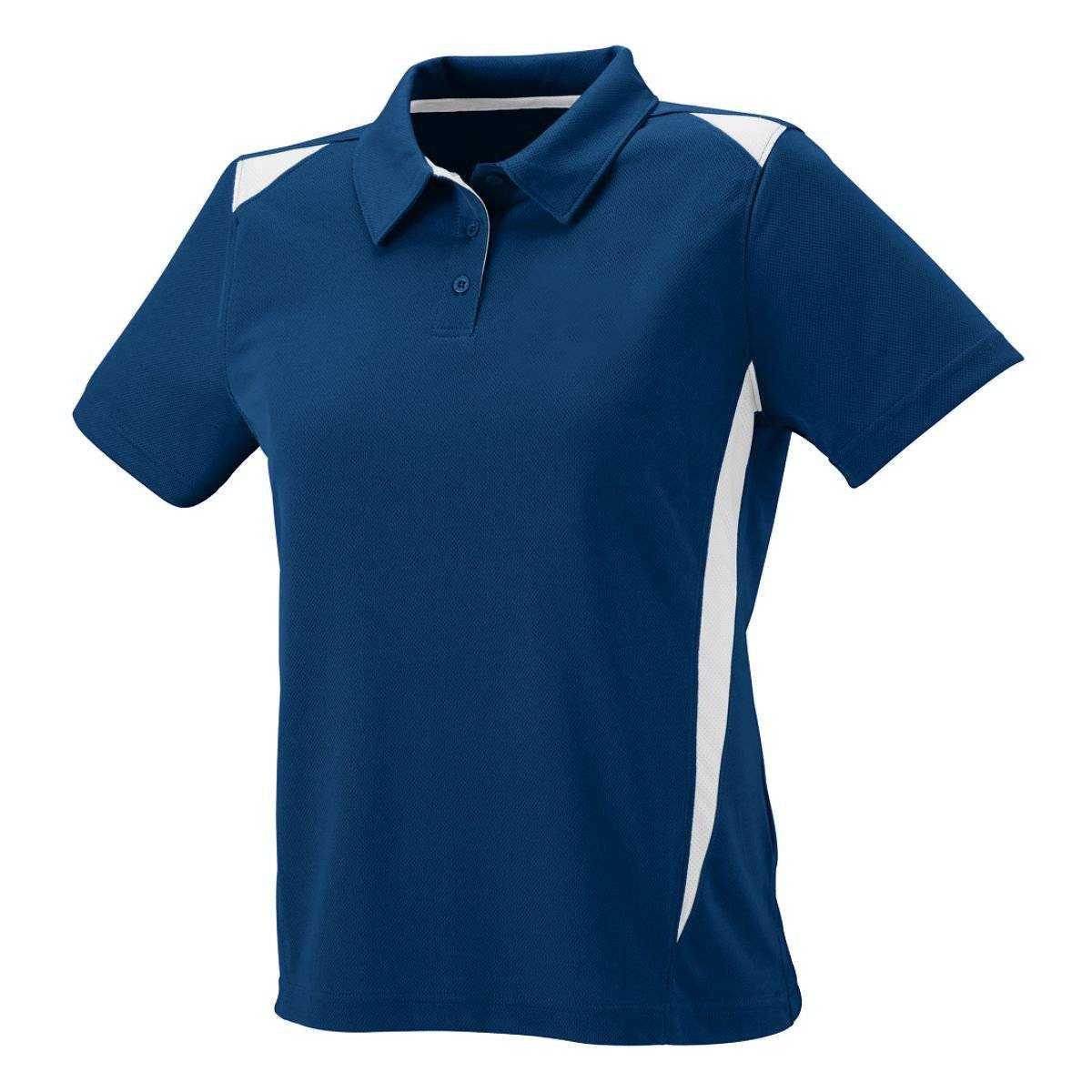 Augusta 5013 Ladies Premier Sport Shirt - Navy White - HIT a Double