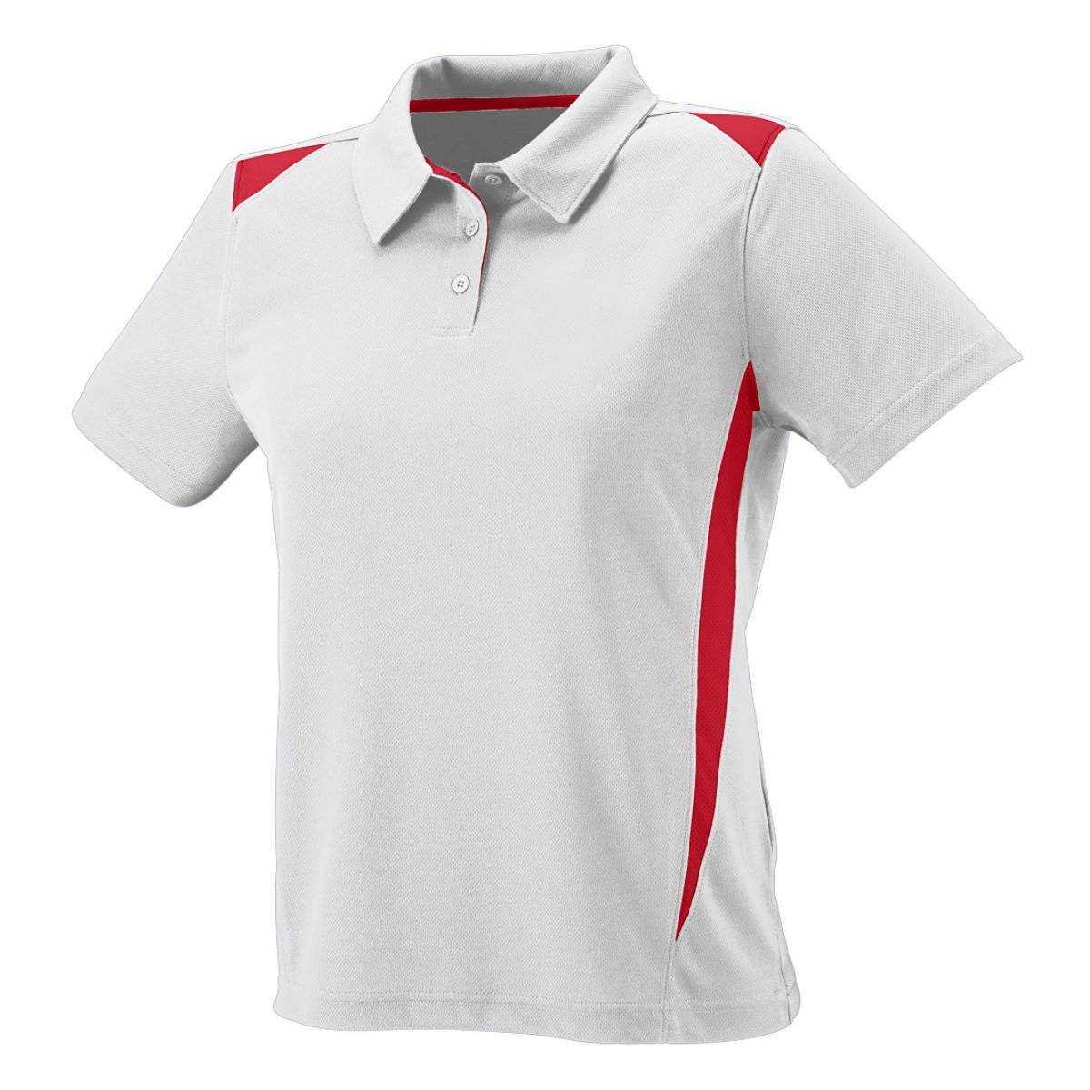 Augusta 5013 Ladies Premier Sport Shirt - White Red - HIT a Double