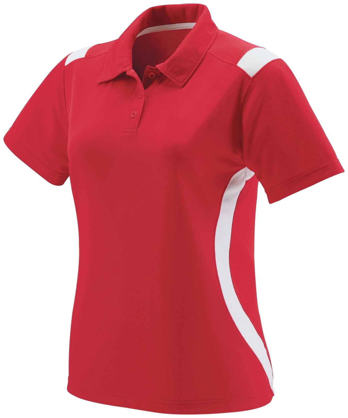 Augusta 5016 Ladies All-Conference Polo - Red White - HIT a Double