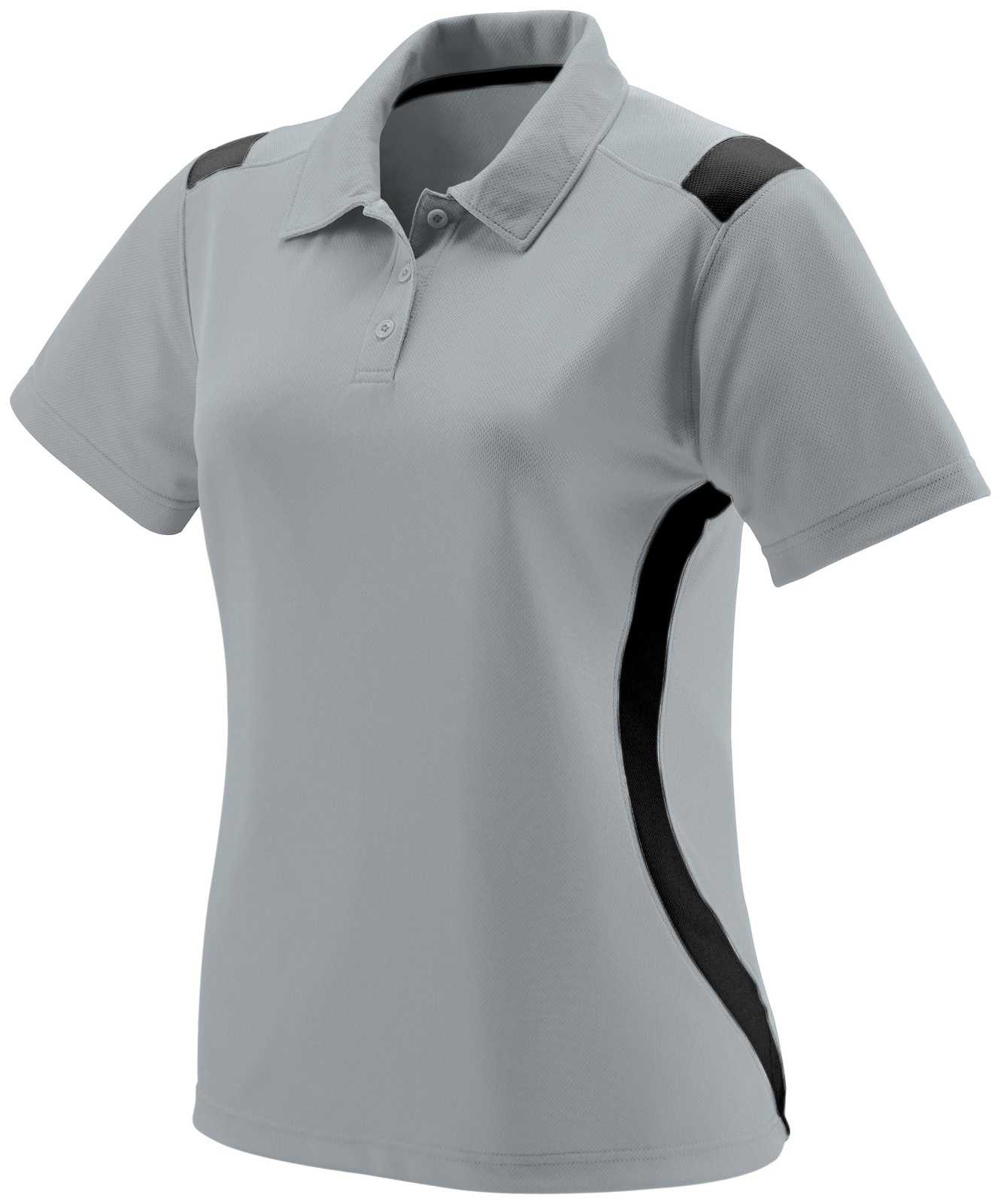Augusta 5016 Ladies All-Conference Polo - Silver Black - HIT a Double