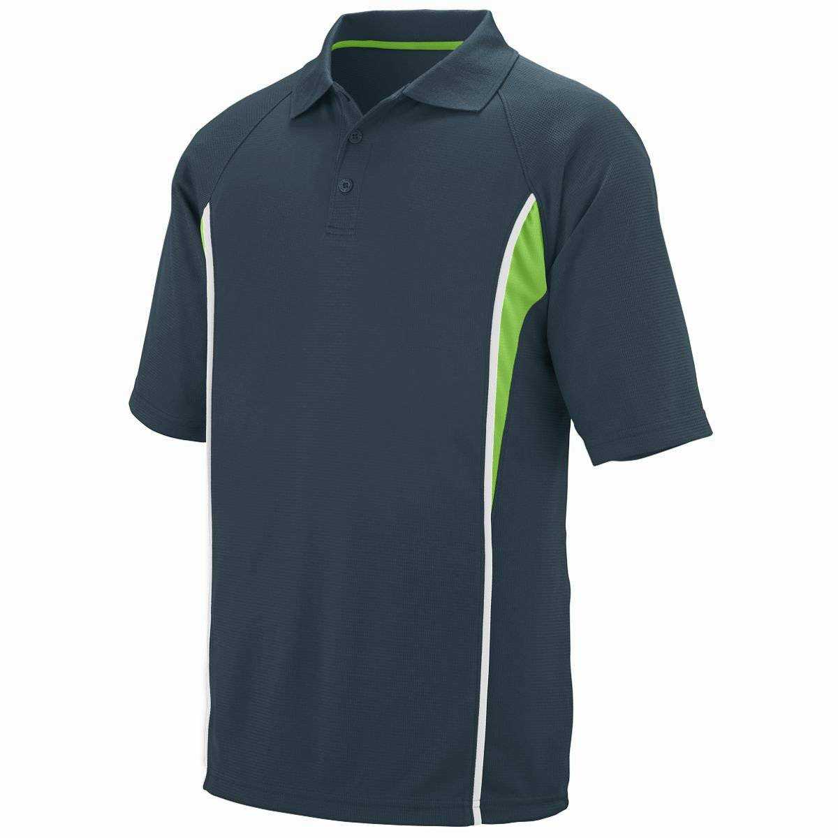 Augusta 5023 Rival Sport Shirt - Dark Gray Lime White - HIT a Double