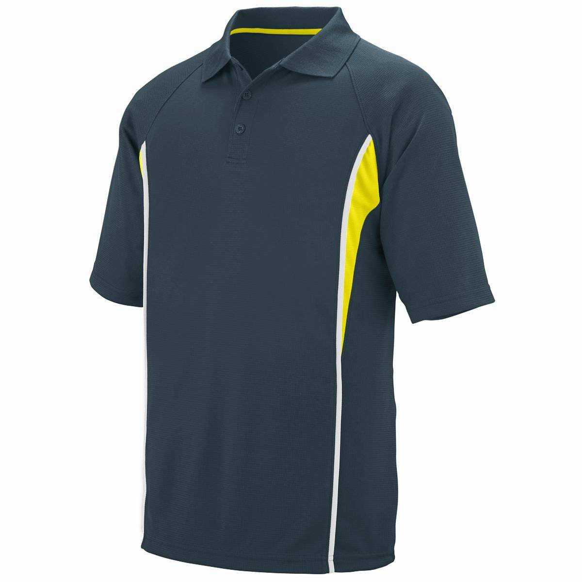 Augusta 5023 Rival Sport Shirt - Dark Gray Yellow White - HIT a Double