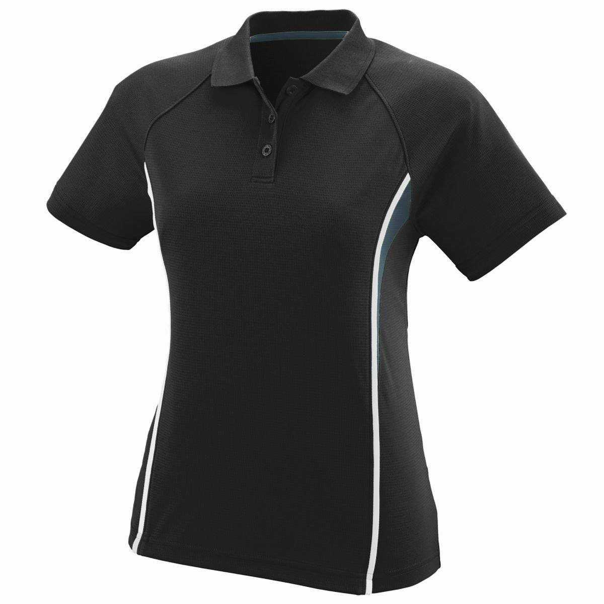 Augusta 5024 Ladies Rival Sport Shirt - Black Dark Gray White - HIT a Double