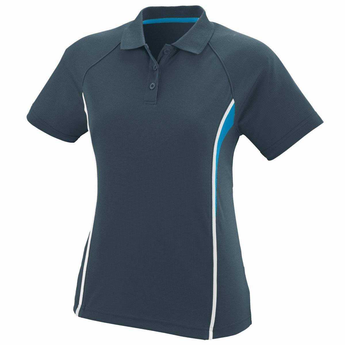 Augusta 5024 Ladies Rival Sport Shirt - Dark Gray Blue White - HIT a Double