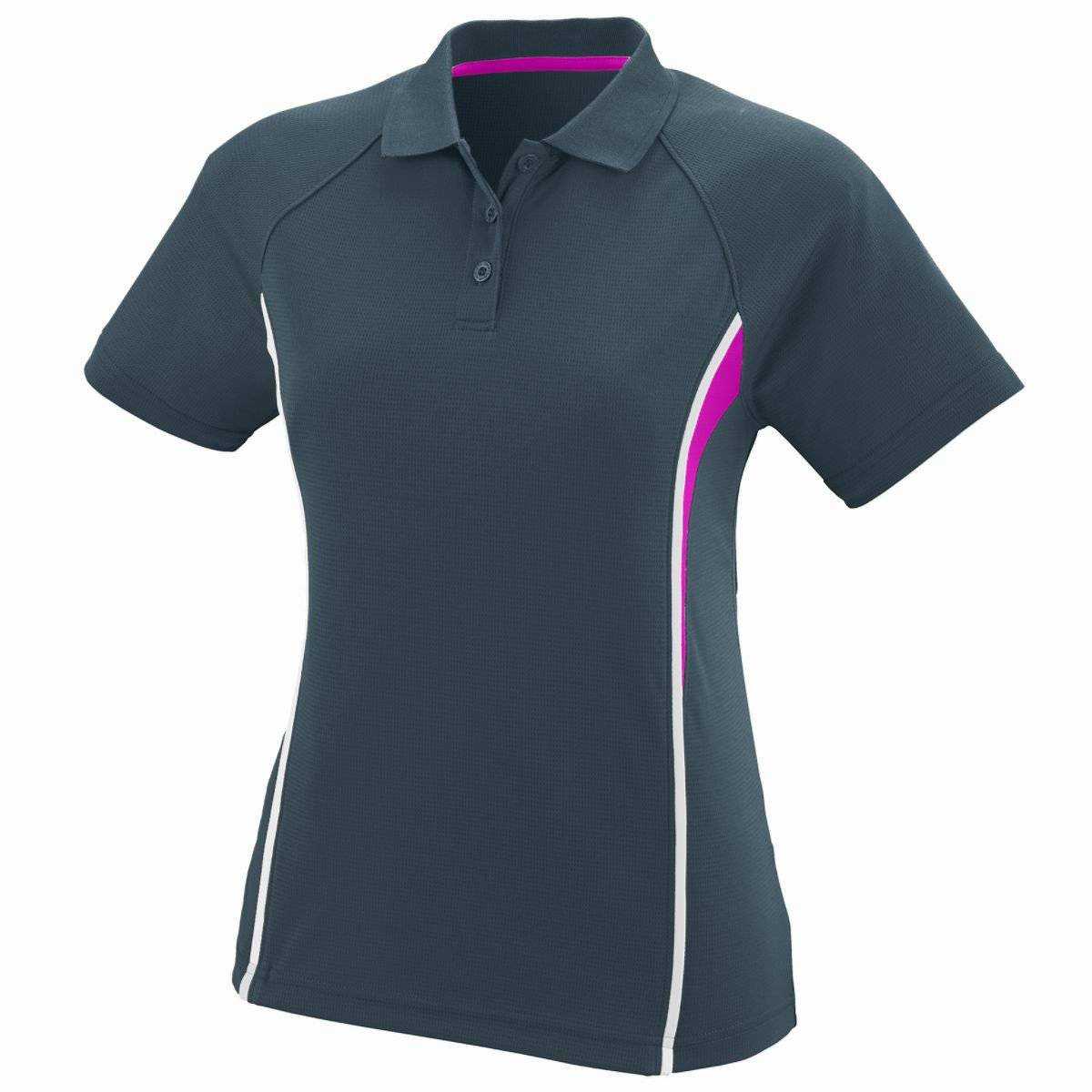 Augusta 5024 Ladies Rival Sport Shirt - Dark Gray Pink White - HIT a Double