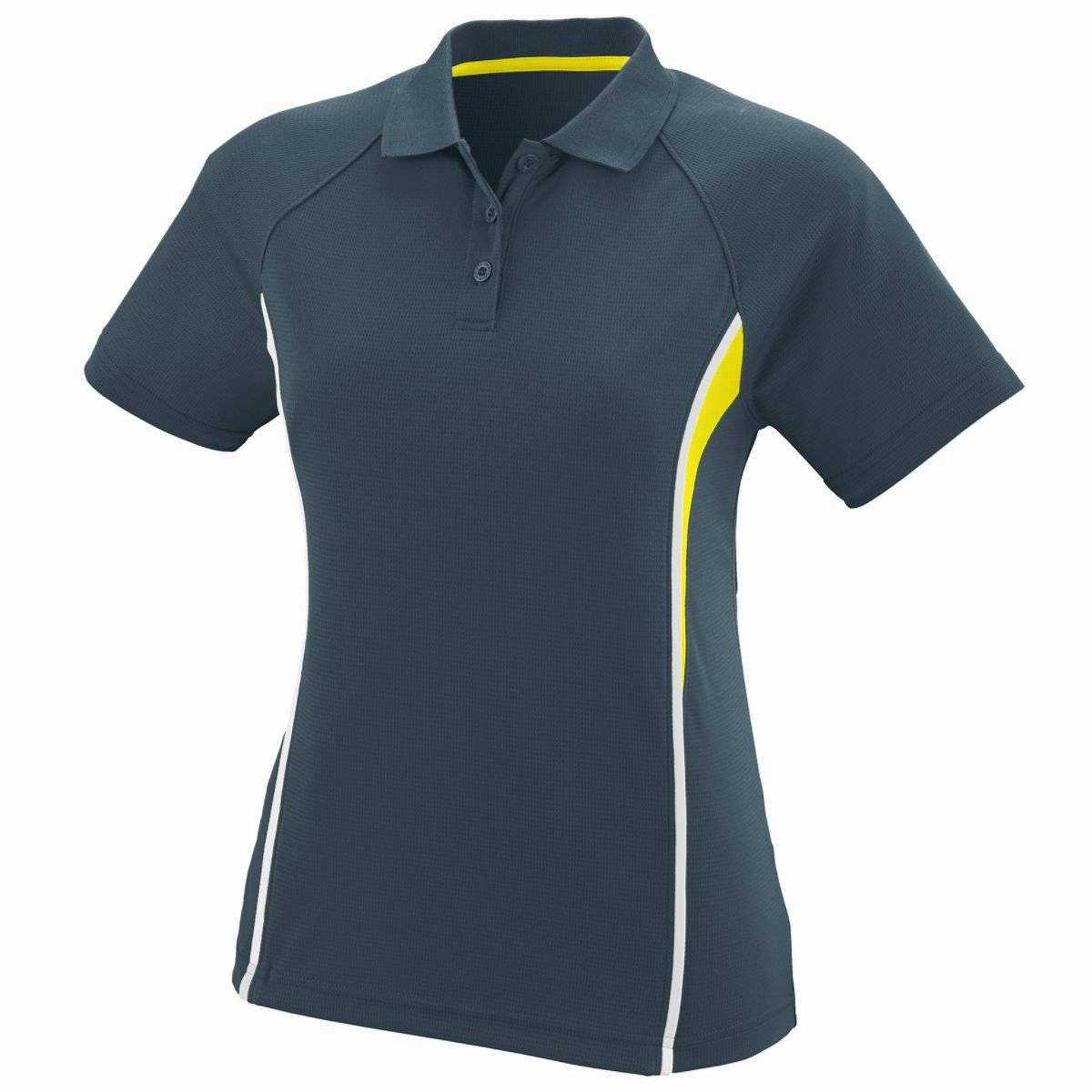 Augusta 5024 Ladies Rival Sport Shirt - Dark Gray Yellow White - HIT a Double