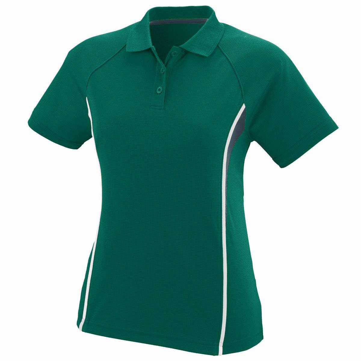 Augusta 5024 Ladies Rival Sport Shirt - Forest Dark Gray White - HIT a Double