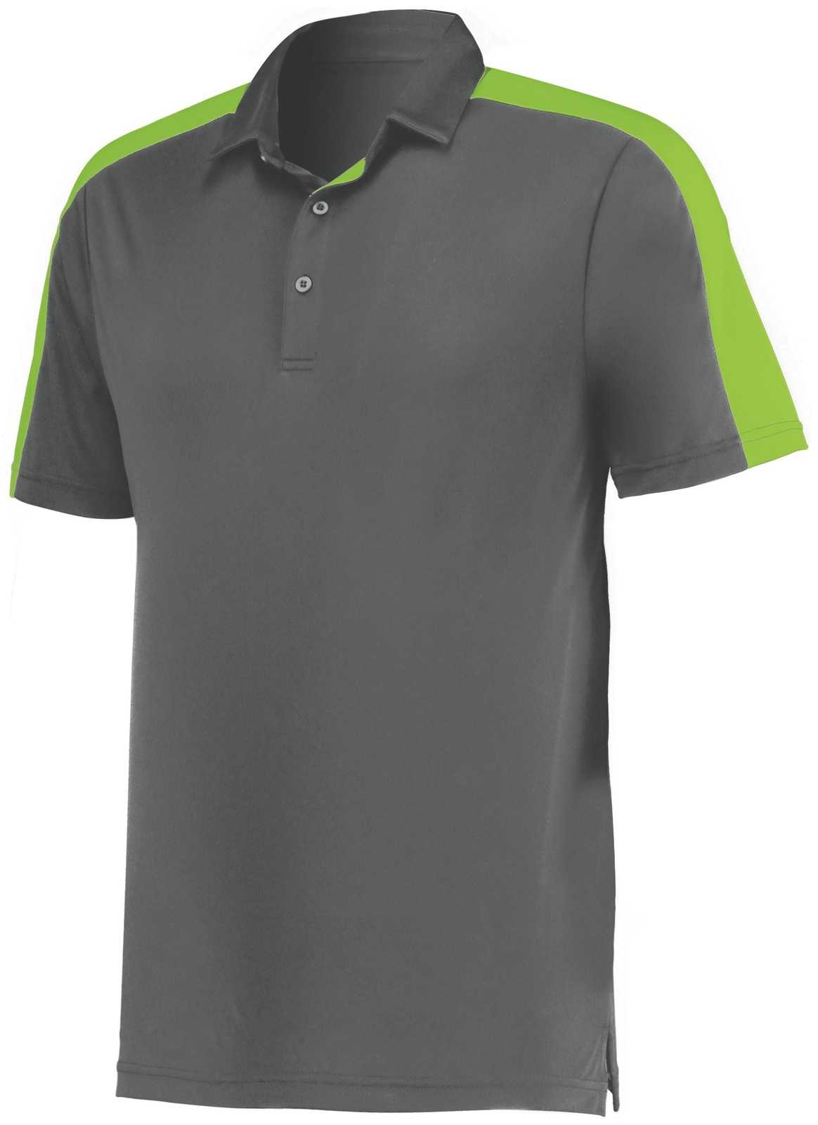 Augusta 5028 Two-Tone Vital Polo - Graphite Lime - HIT a Double