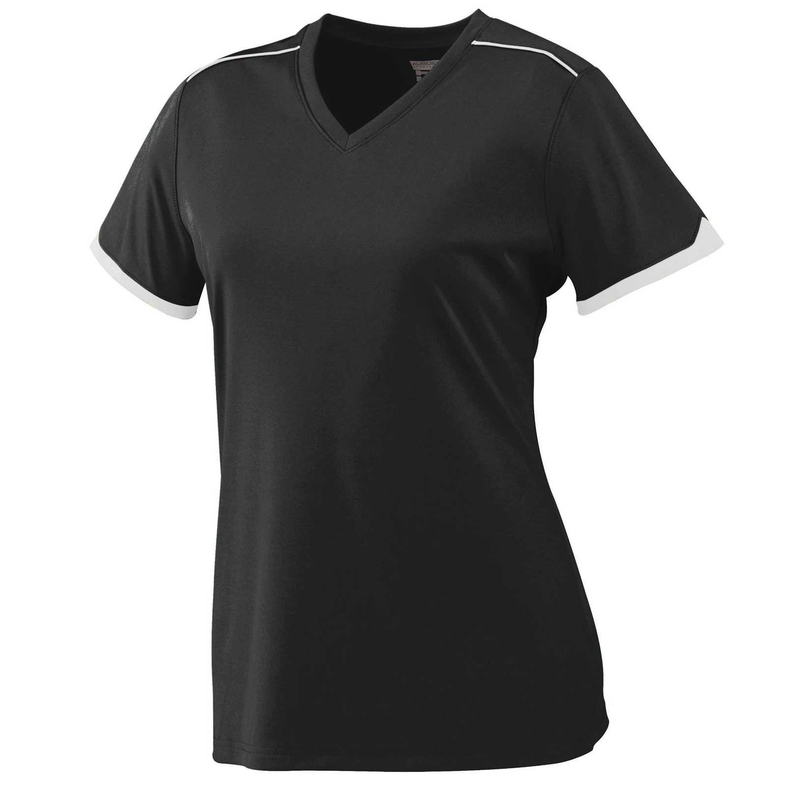 Augusta 5045 Ladies Motion Jersey - Black White - HIT a Double