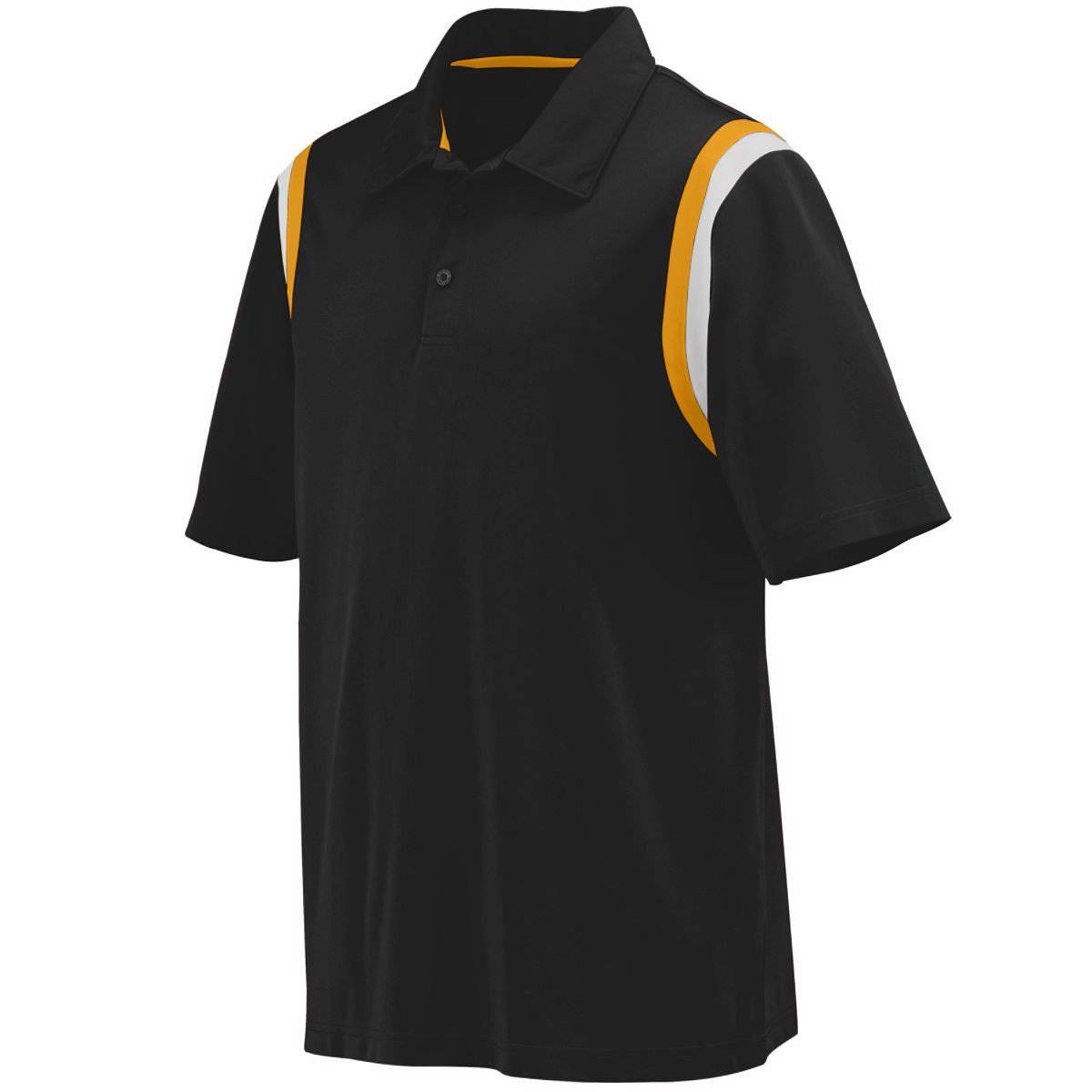 Augusta 5047 Genesis Sport Shirt - Black Gold White - HIT a Double