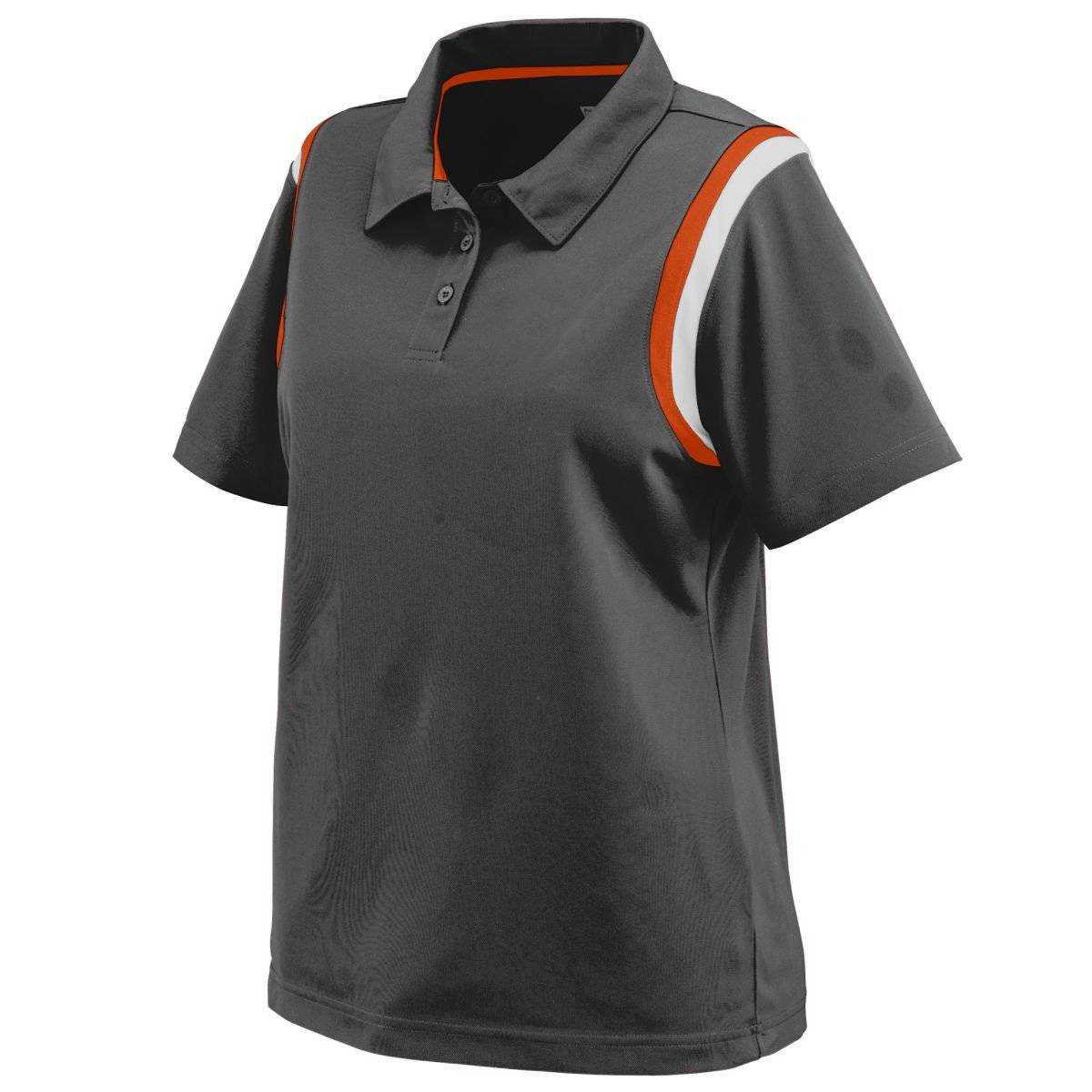 Augusta 5048 Ladies Genesis Sport Shirt - Black Orange White - HIT a Double