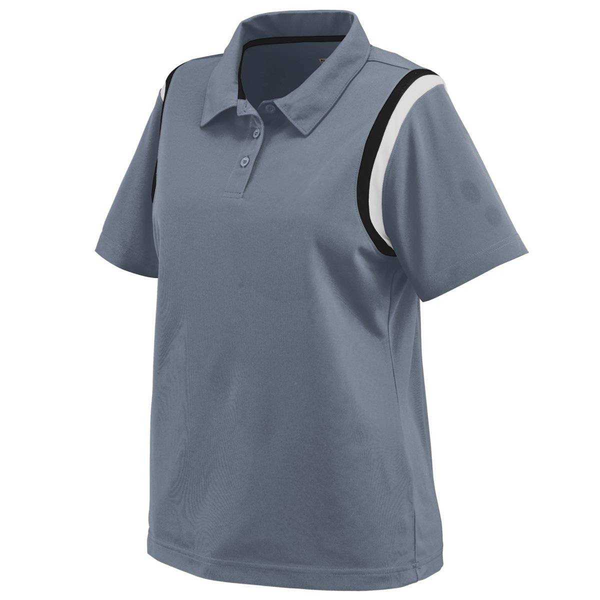 Augusta 5048 Ladies Genesis Sport Shirt - Dark Gray Black White - HIT a Double