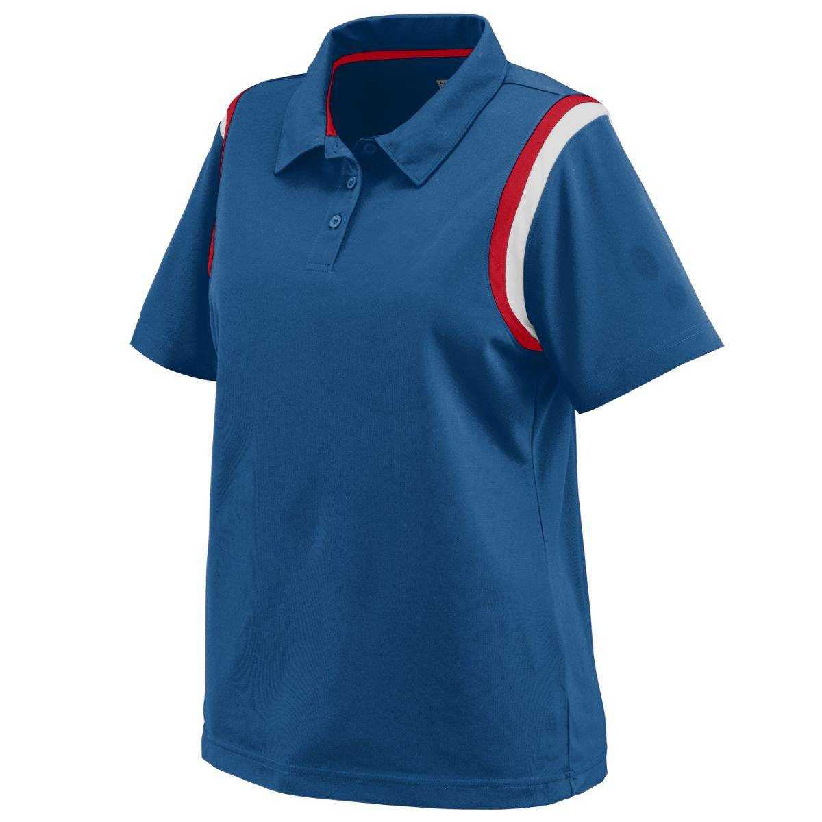 Augusta 5048 Ladies Genesis Sport Shirt - Navy Red White - HIT a Double