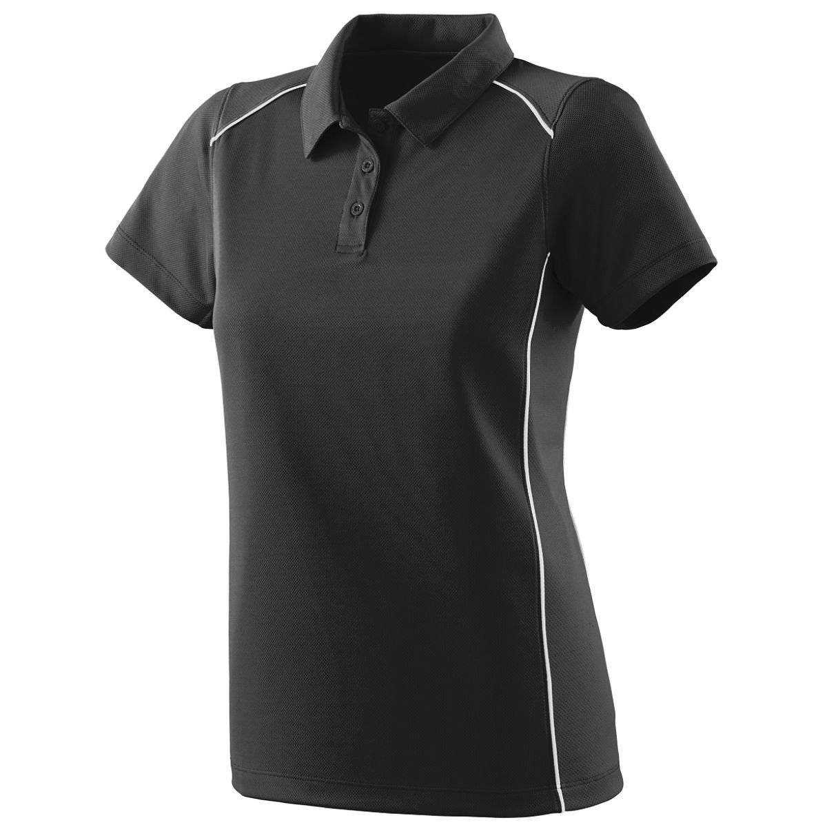 Augusta 5092 Ladies Winning Streak Sport Shirt - Black White - HIT a Double