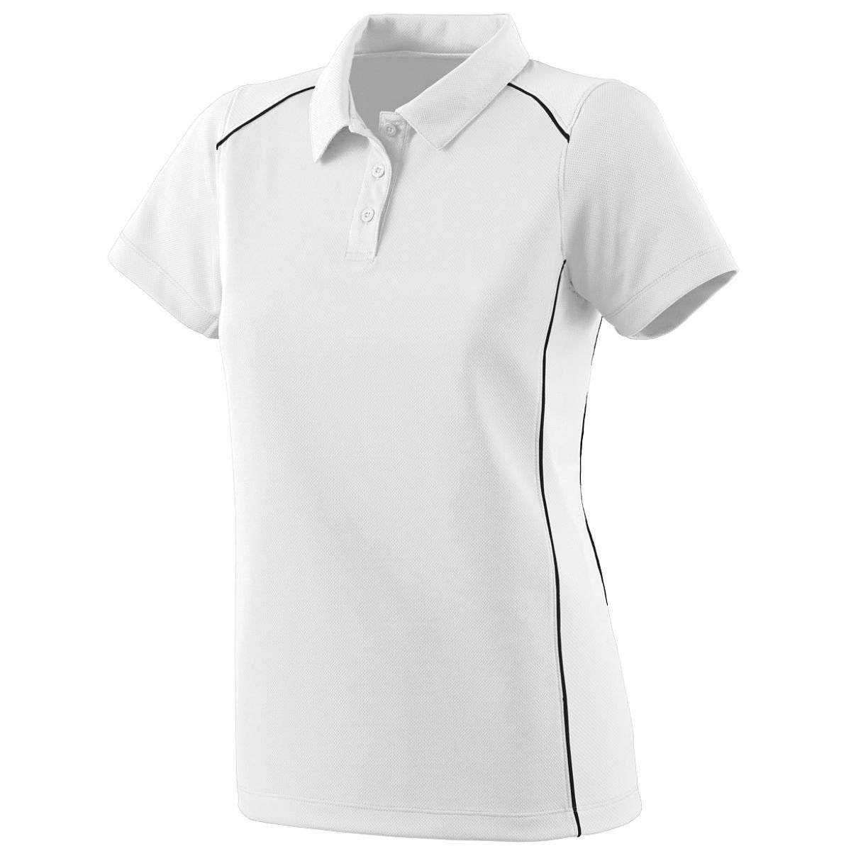 Augusta 5092 Ladies Winning Streak Sport Shirt - White Black - HIT a Double
