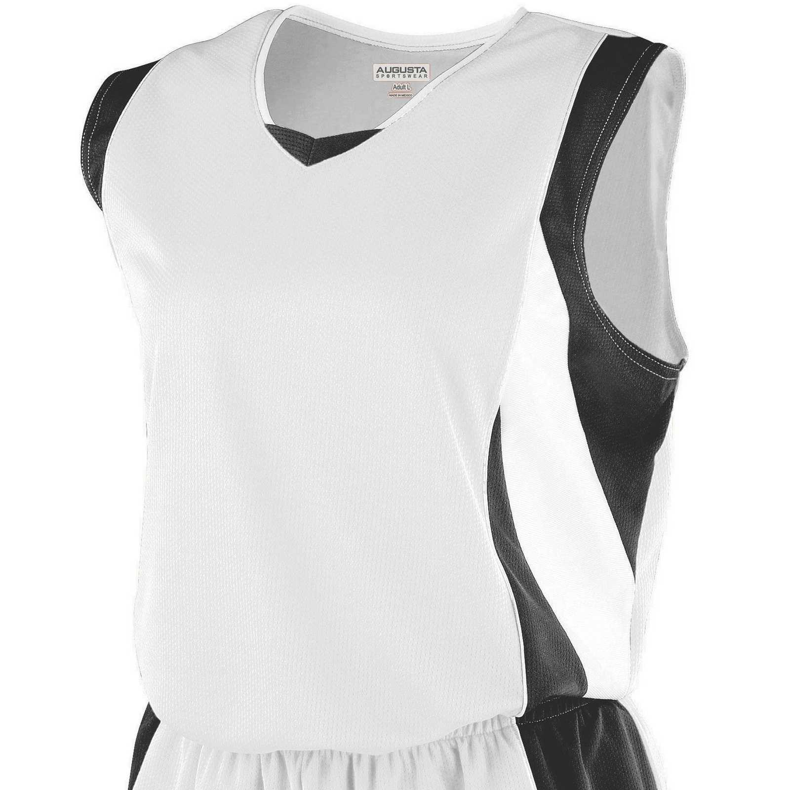Augusta 516 Girls Wicking Mesh Extreme Jersey - White Black White - HIT a Double