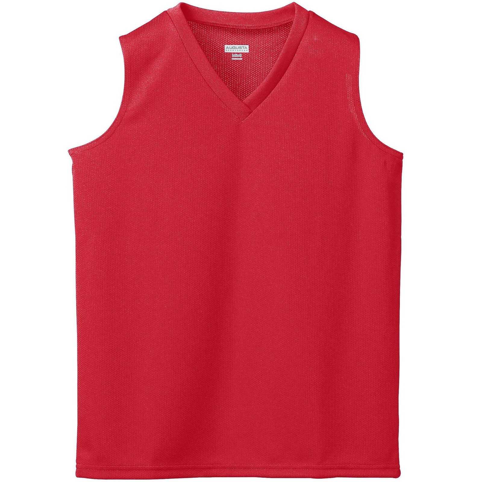 Augusta 526 Girls Wicking Mesh Sleeveless Jersey - Red - HIT a Double
