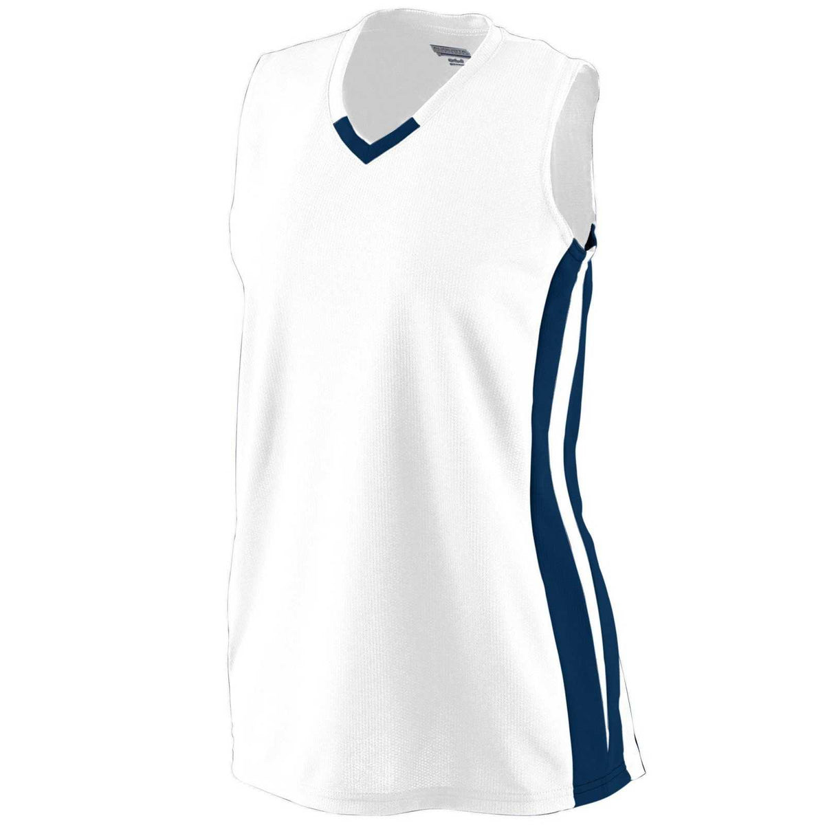 Augusta 528 Girls Wicking Mesh Powerhouse Jersey - White Navy - HIT a Double