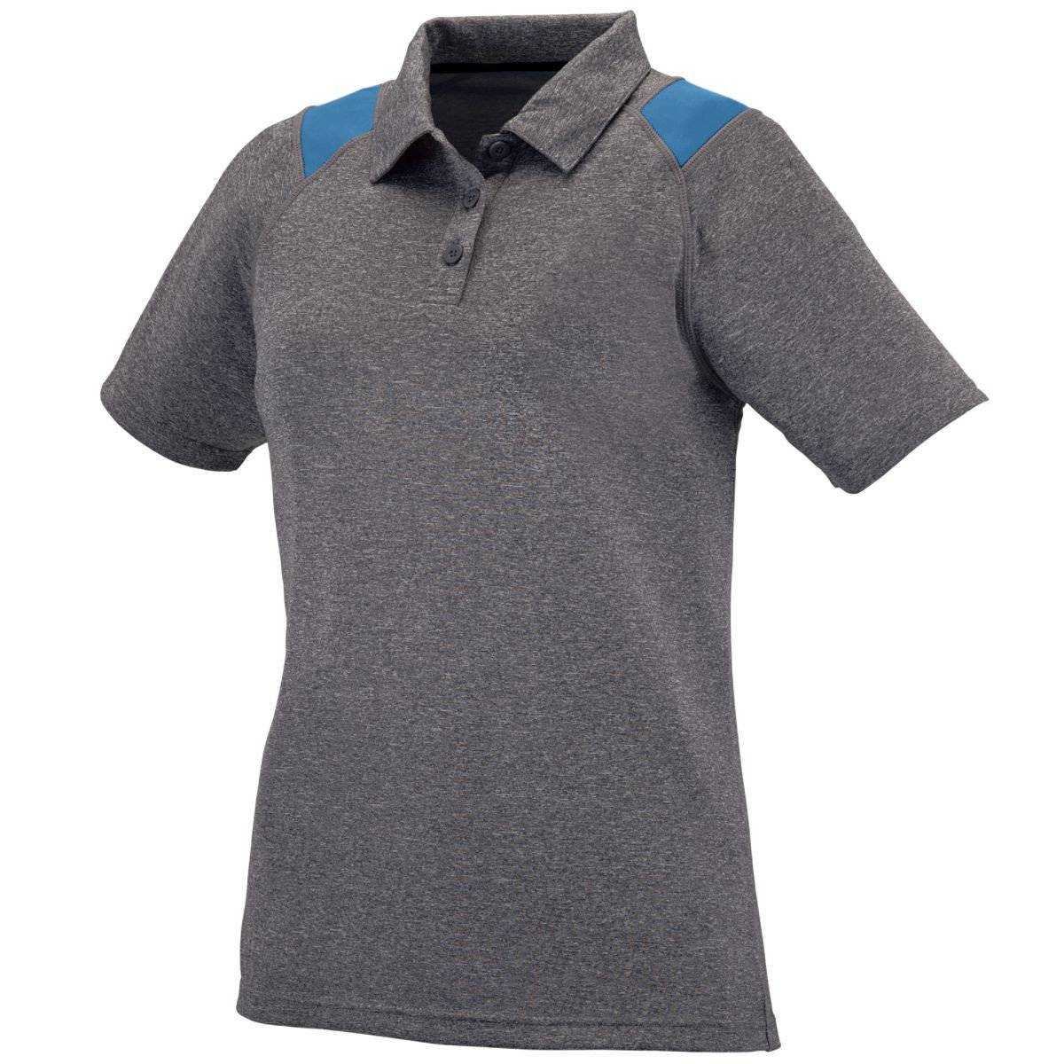 Augusta 5403 Ladies Torce Sport Shirt - Dark Gray Columbia Blue - HIT a Double