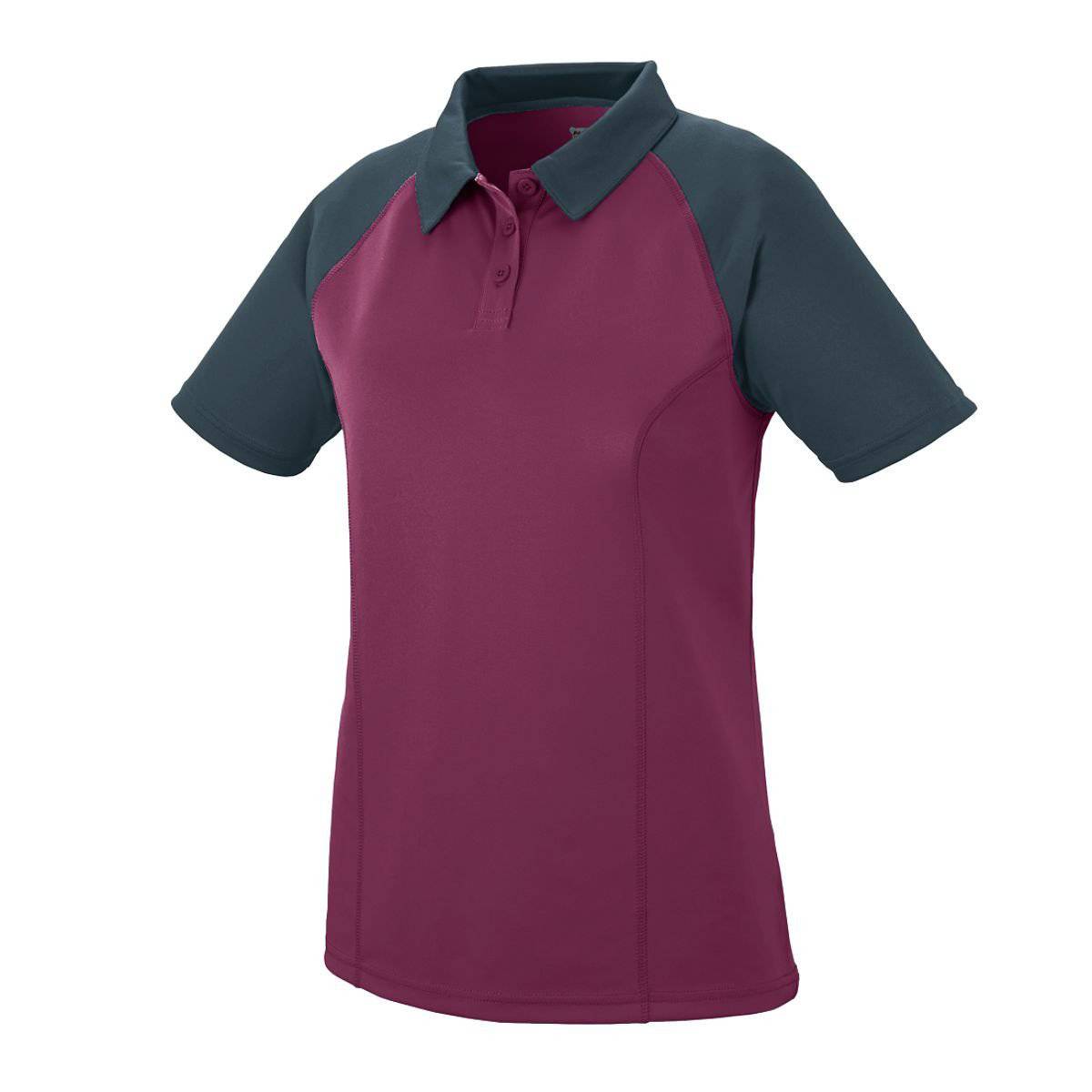 Augusta 5405 Ladies Scout Sport Shirt - Maroon Dark Gray - HIT a Double
