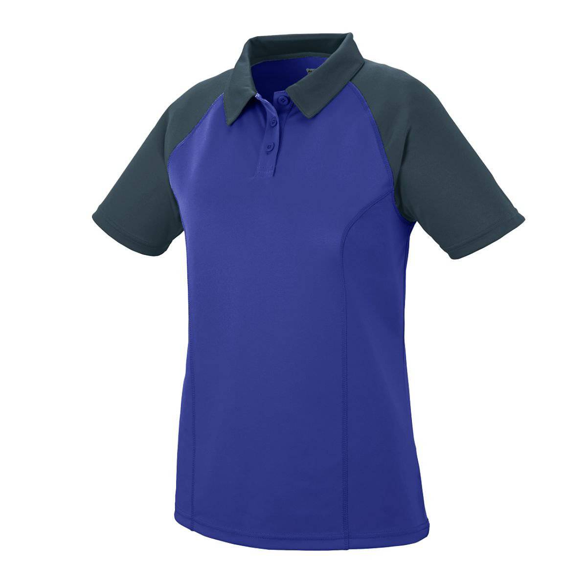 Augusta 5405 Ladies Scout Sport Shirt - Purple Dark Gray - HIT a Double