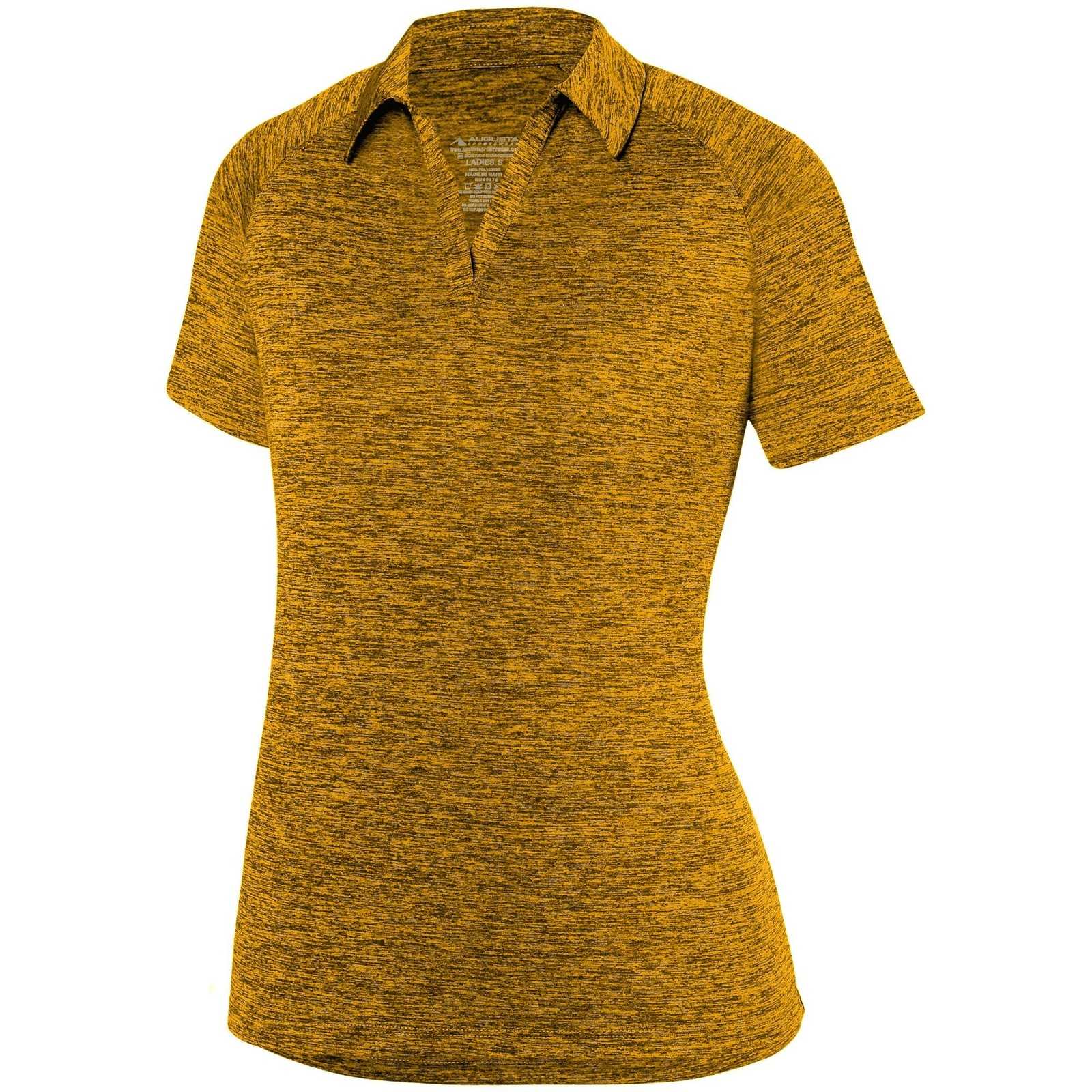 Augusta 5409 Ladies Intensify Black Heather Sport Shirt - Gold - HIT a Double