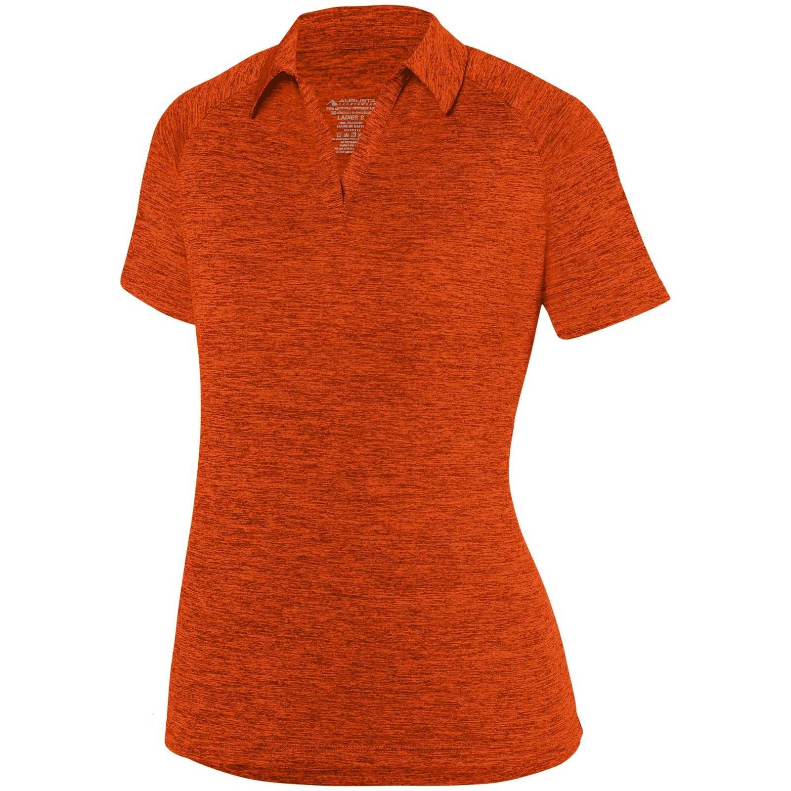 Augusta 5409 Ladies Intensify Black Heather Sport Shirt - Orange - HIT a Double