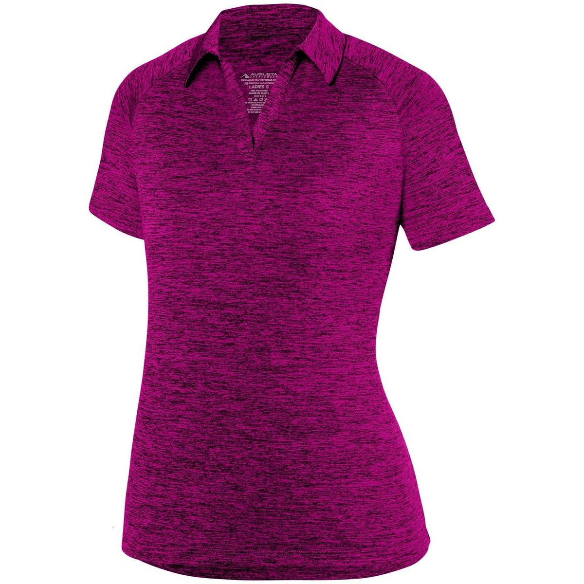 Augusta 5409 Ladies Intensify Black Heather Sport Shirt - Power Pink - HIT a Double