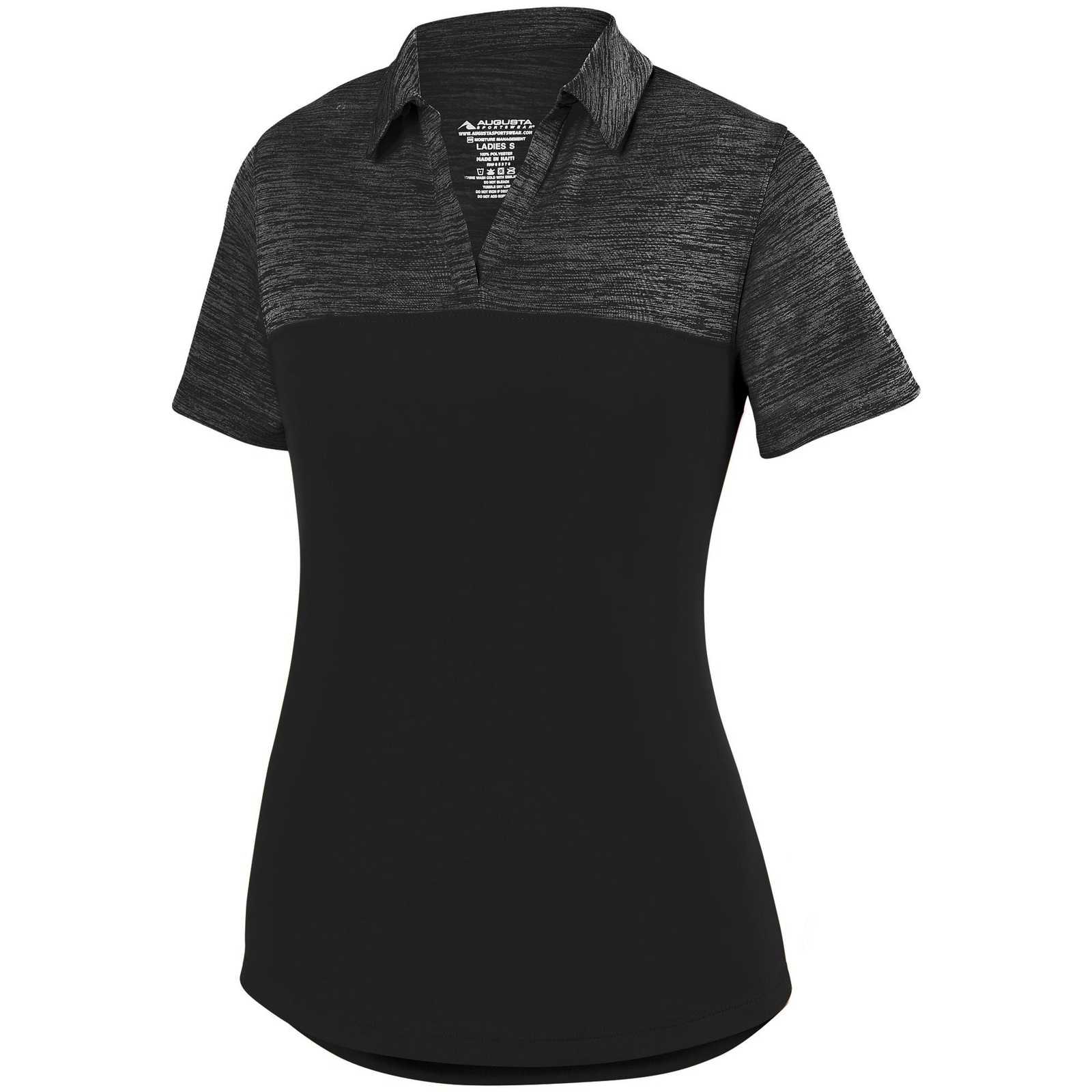 Augusta 5413 Ladies Shadow Tonal Heather Sport Shirt - Black - HIT a Double