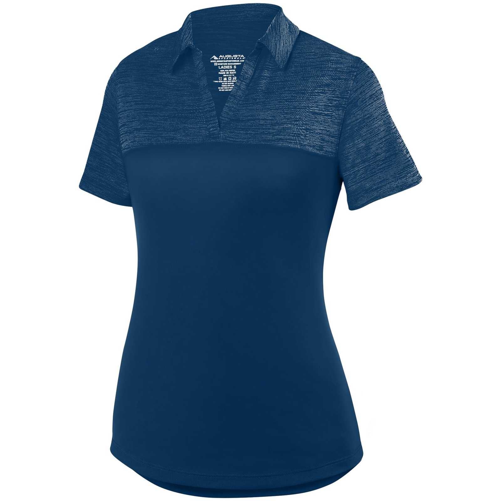 Augusta 5413 Ladies Shadow Tonal Heather Sport Shirt - Navy - HIT a Double