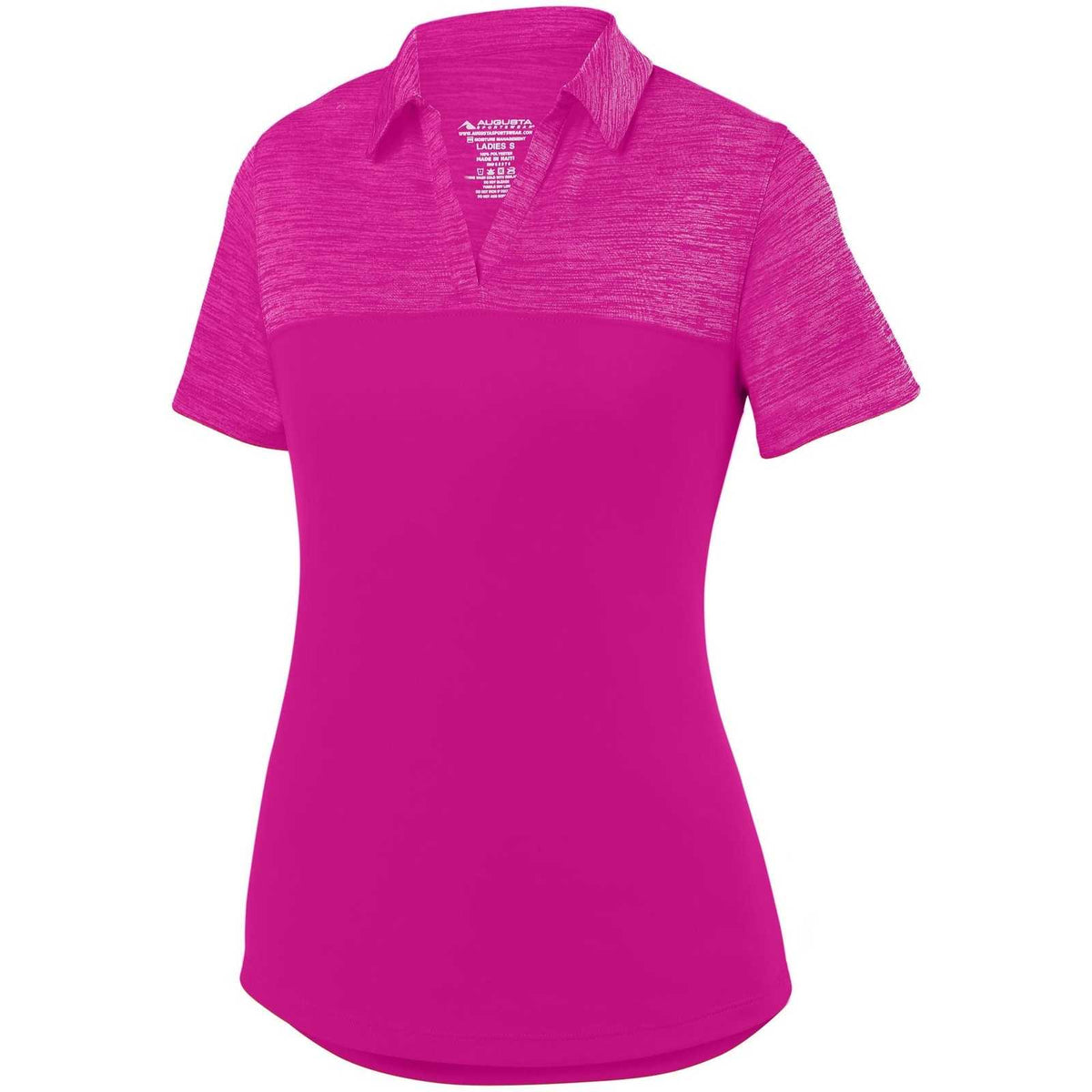 Augusta 5413 Ladies Shadow Tonal Heather Sport Shirt - Power Pink - HIT a Double