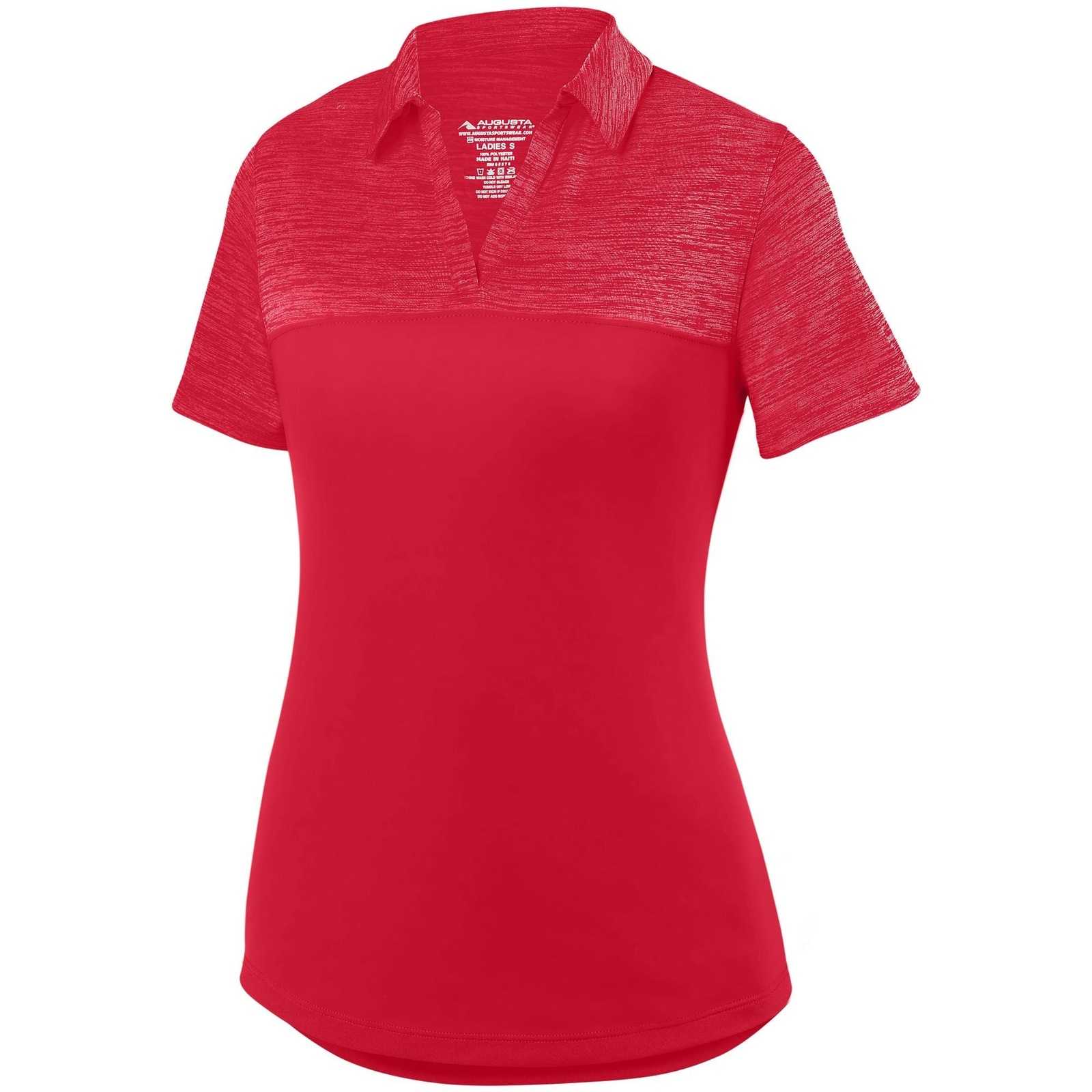 Augusta 5413 Ladies Shadow Tonal Heather Sport Shirt - Red - HIT a Double