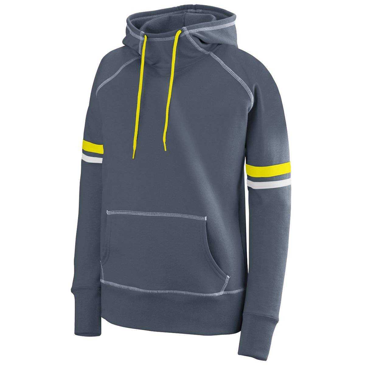 Augusta 5440 Ladies Spry Hoody - Graphite White Yellow - HIT a Double