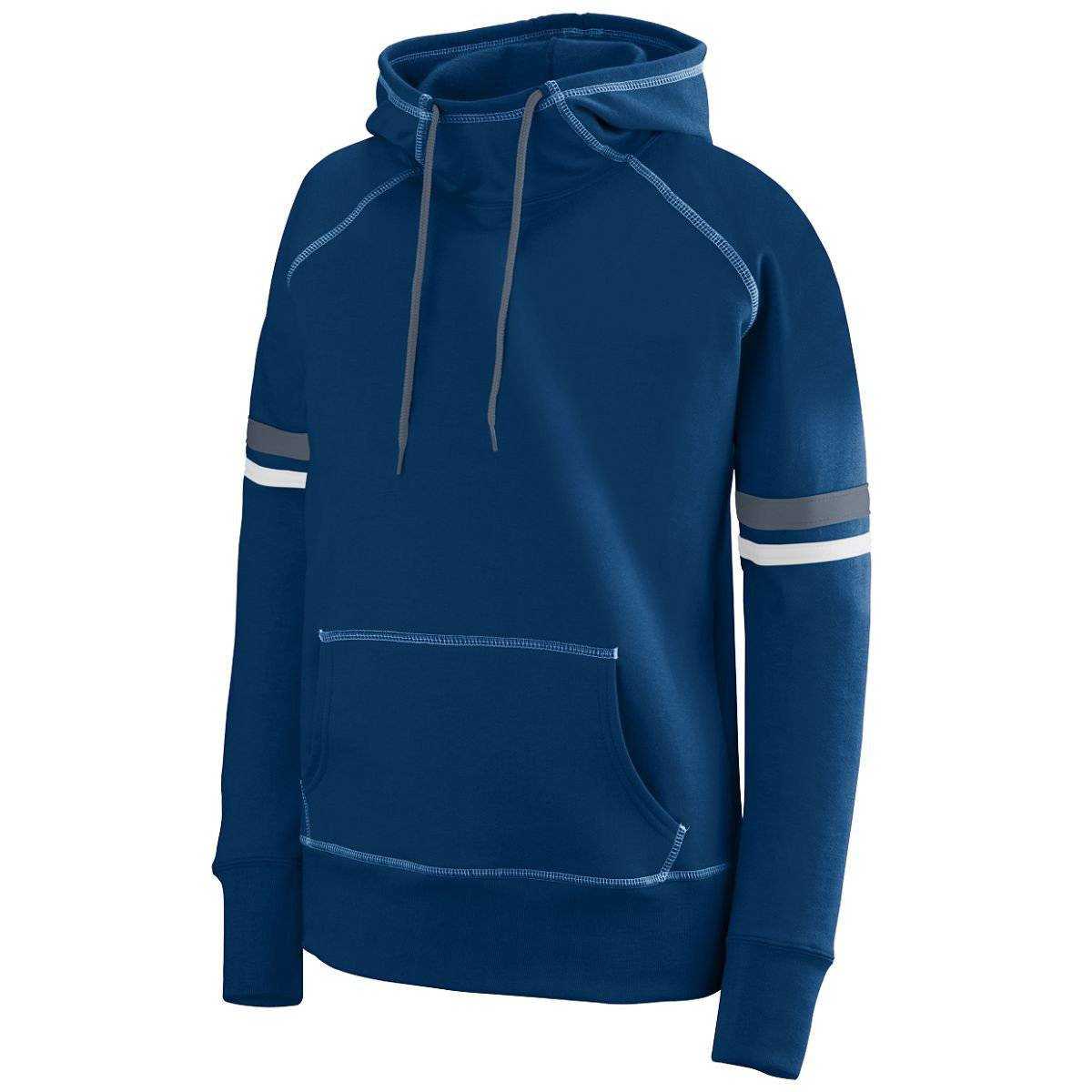Augusta 5440 Ladies Spry Hoody - Navy White Graphite - HIT a Double