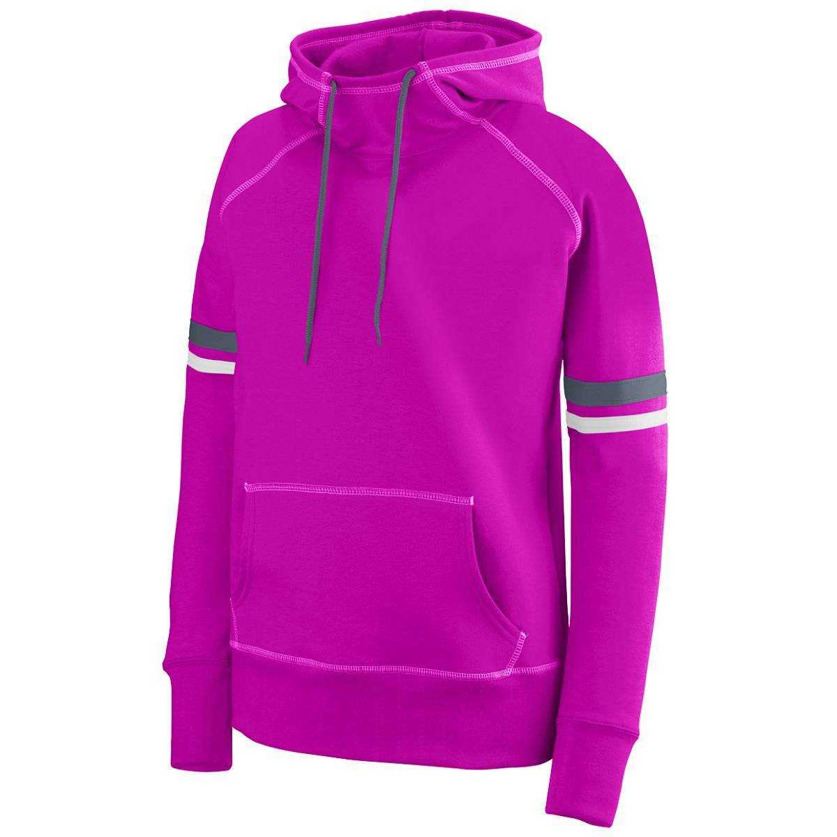 Augusta 5440 Ladies Spry Hoody - Power Pink White Graphite - HIT a Double