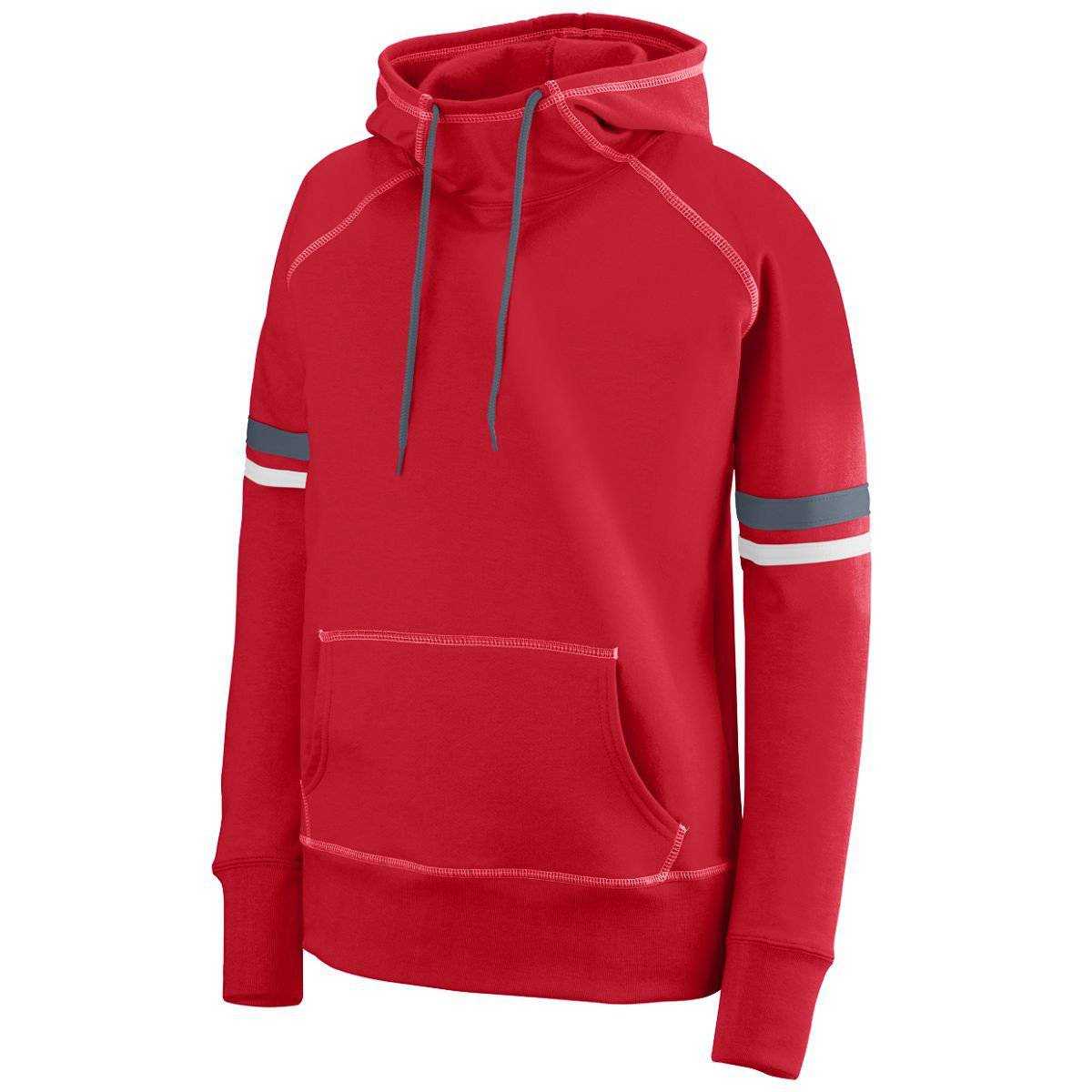 Augusta 5440 Ladies Spry Hoody - Red White Graphite - HIT a Double