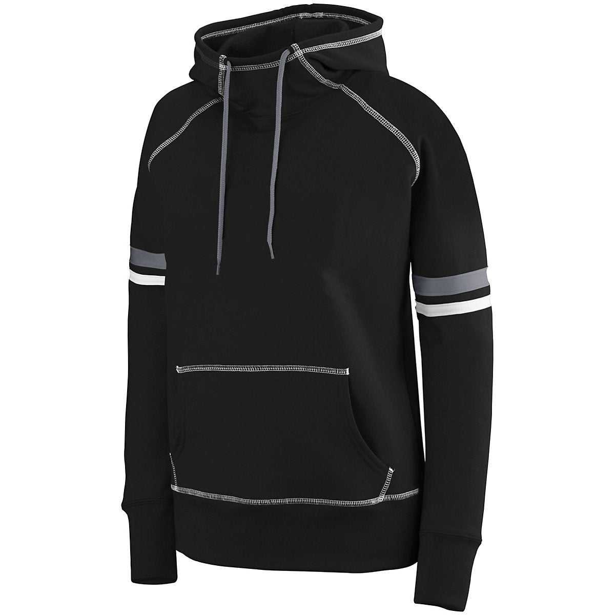 Augusta 5441 Girls Spry Hoody - Black White Graphite - HIT a Double
