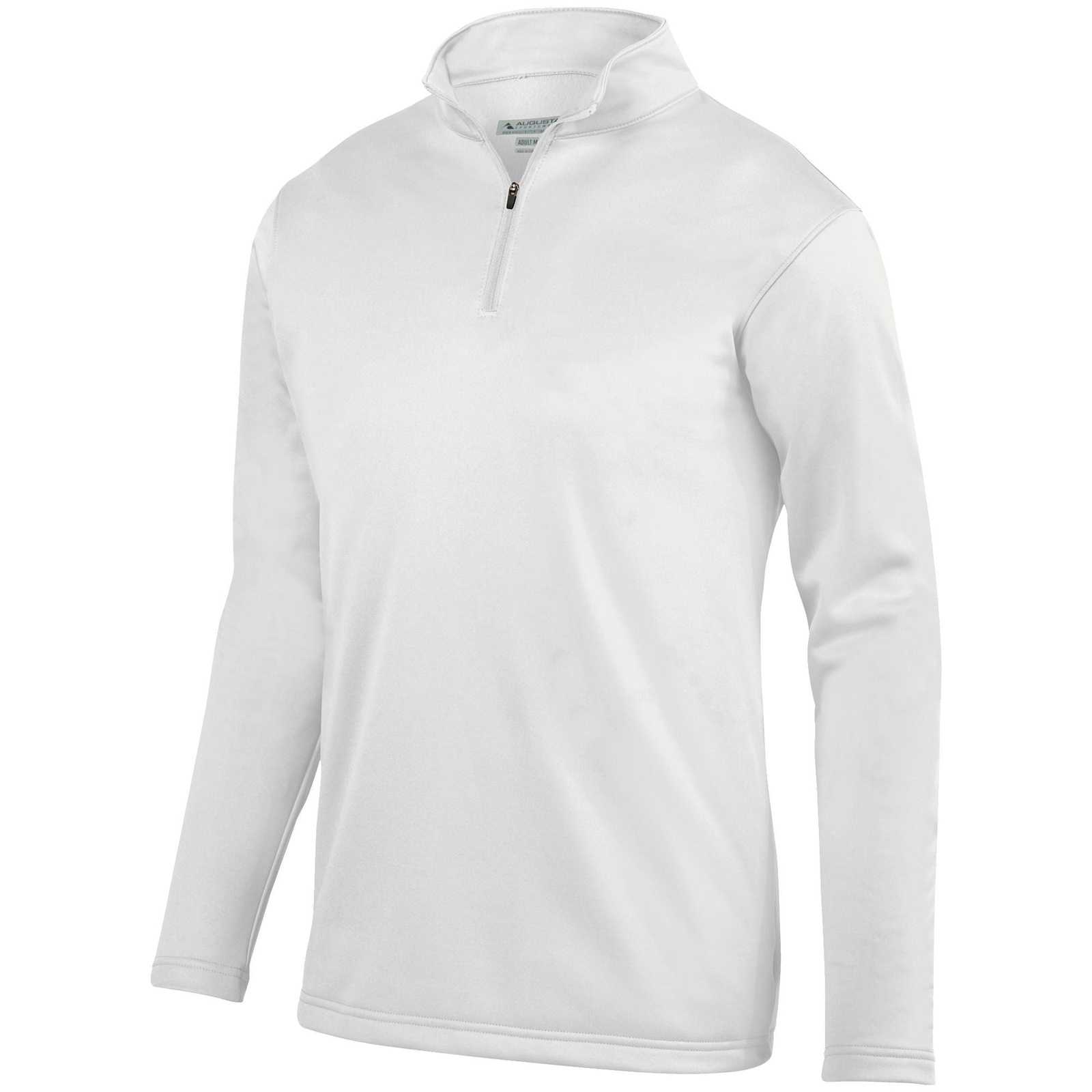 Augusta 5507 Wicking Fleece 1/4 Pullover - White - HIT a Double