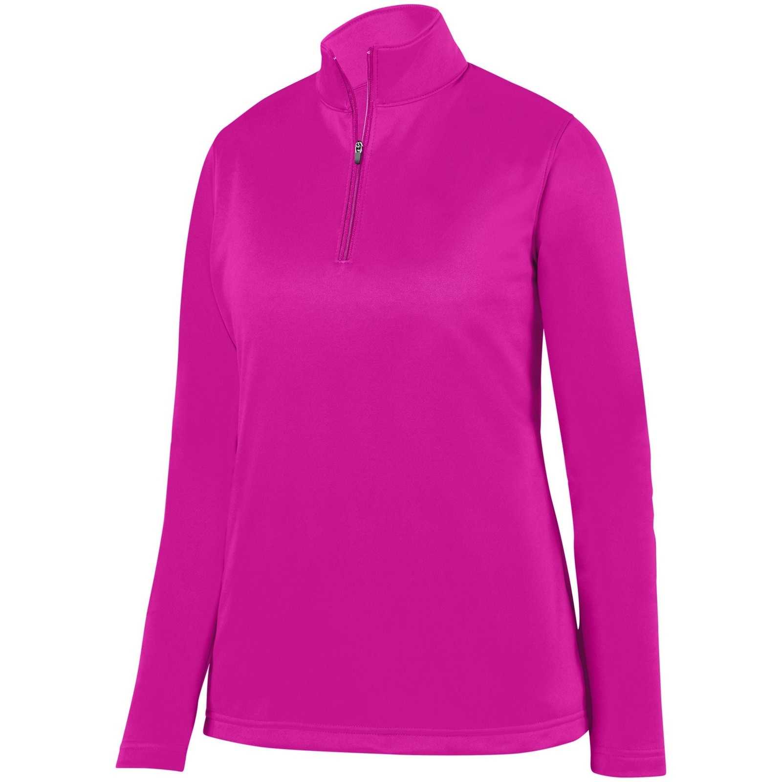 Augusta 5509 Ladies Wicking Fleece Pullover - Power Pink - HIT a Double