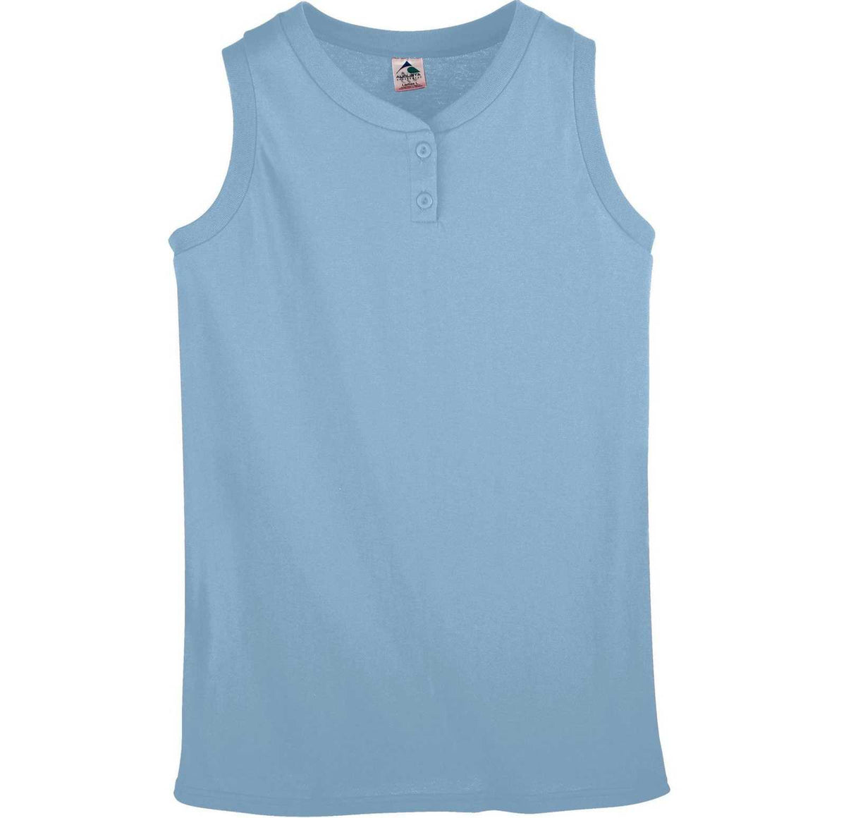Augusta 550 Ladies Sleeveless Two Button Softball Jersey - Light Blue - HIT a Double