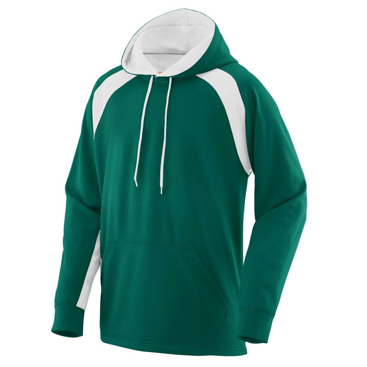 Augusta 5527 Fanatic Hooded Sweatshirt - Dark Green White - HIT a Double
