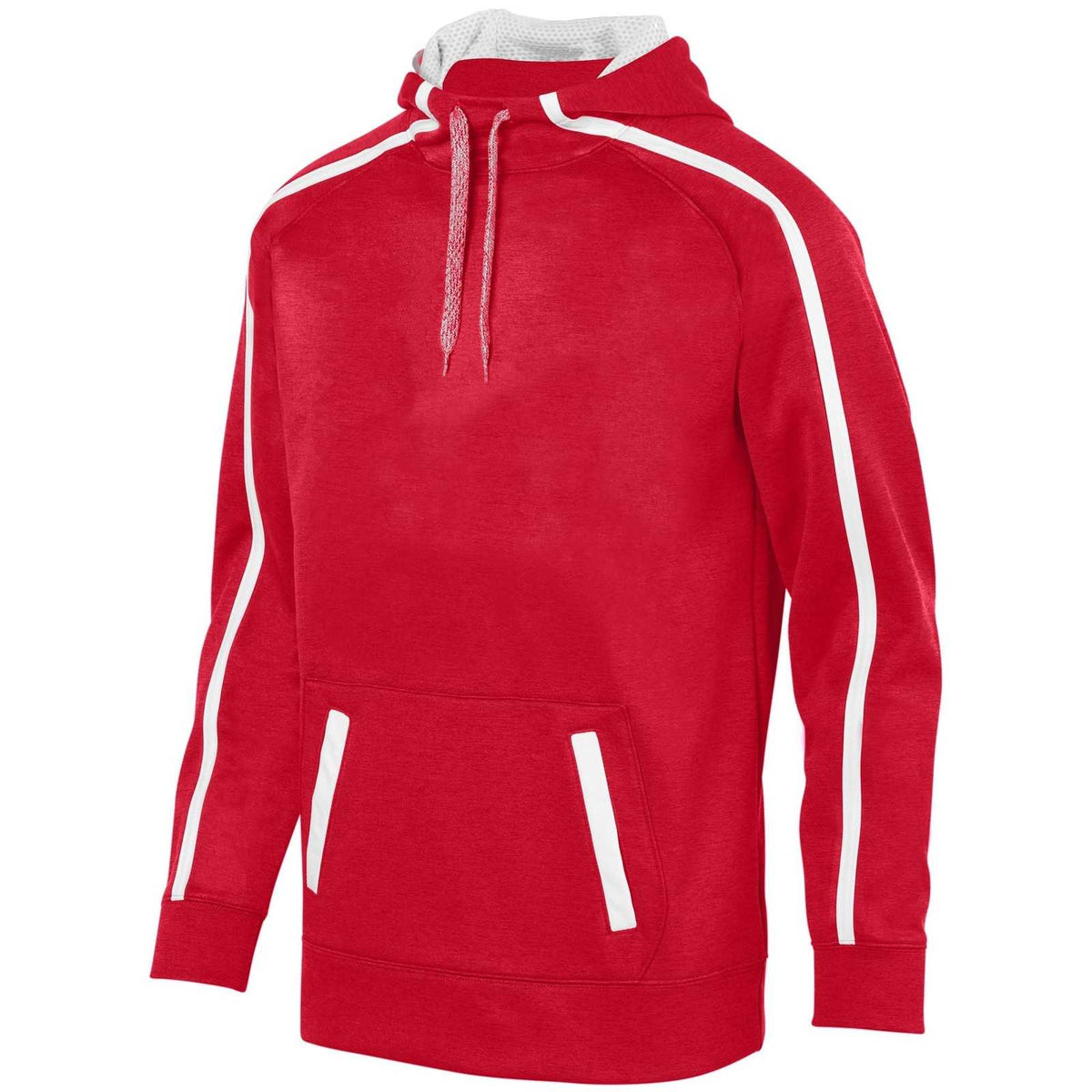 Augusta 5554 Stoked Tonal Heather Hoody - Red White - HIT a Double