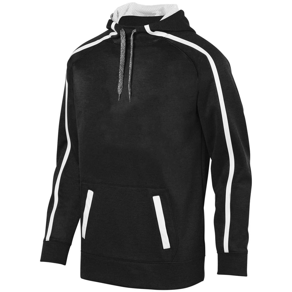 Augusta 5555 Youth Stoked Tonal Heather Hoody - Black White - HIT a Double