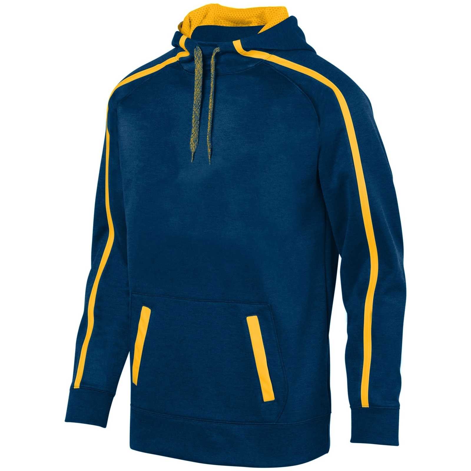 Augusta 5555 Youth Stoked Tonal Heather Hoody - Navy Gold - HIT a Double