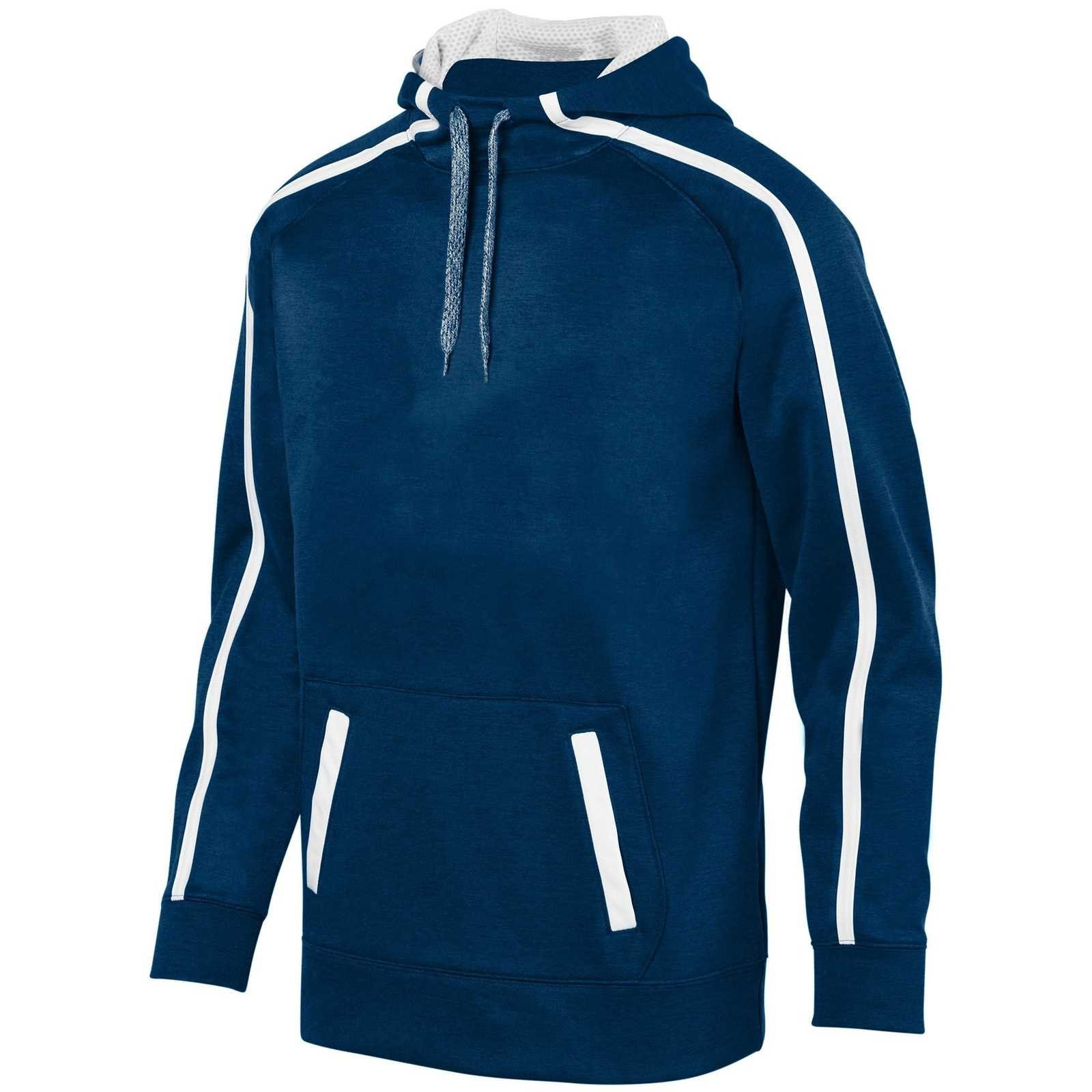 Augusta 5555 Youth Stoked Tonal Heather Hoody - Navy White - HIT a Double
