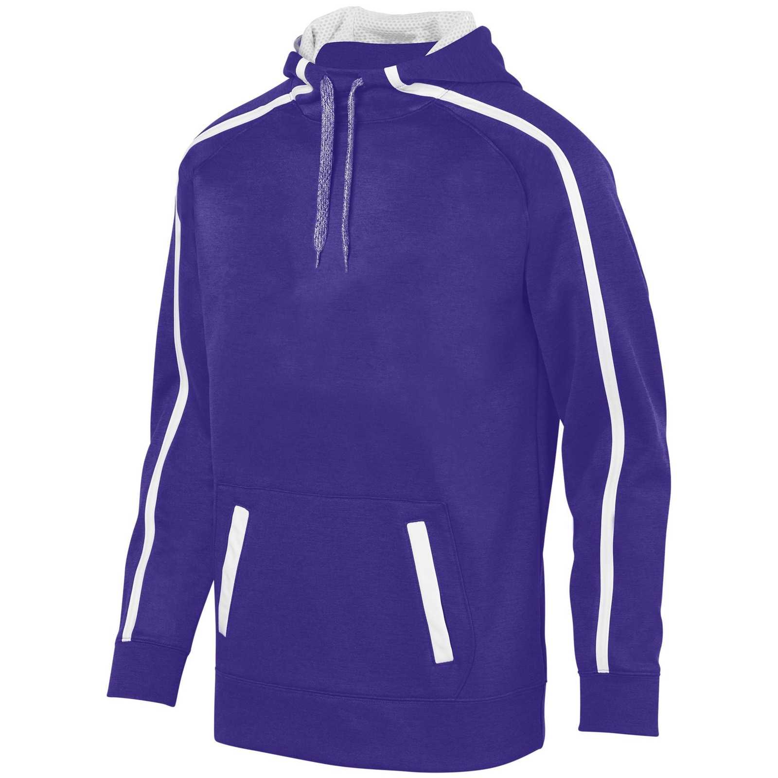 Augusta 5555 Youth Stoked Tonal Heather Hoody - Purple White - HIT a Double