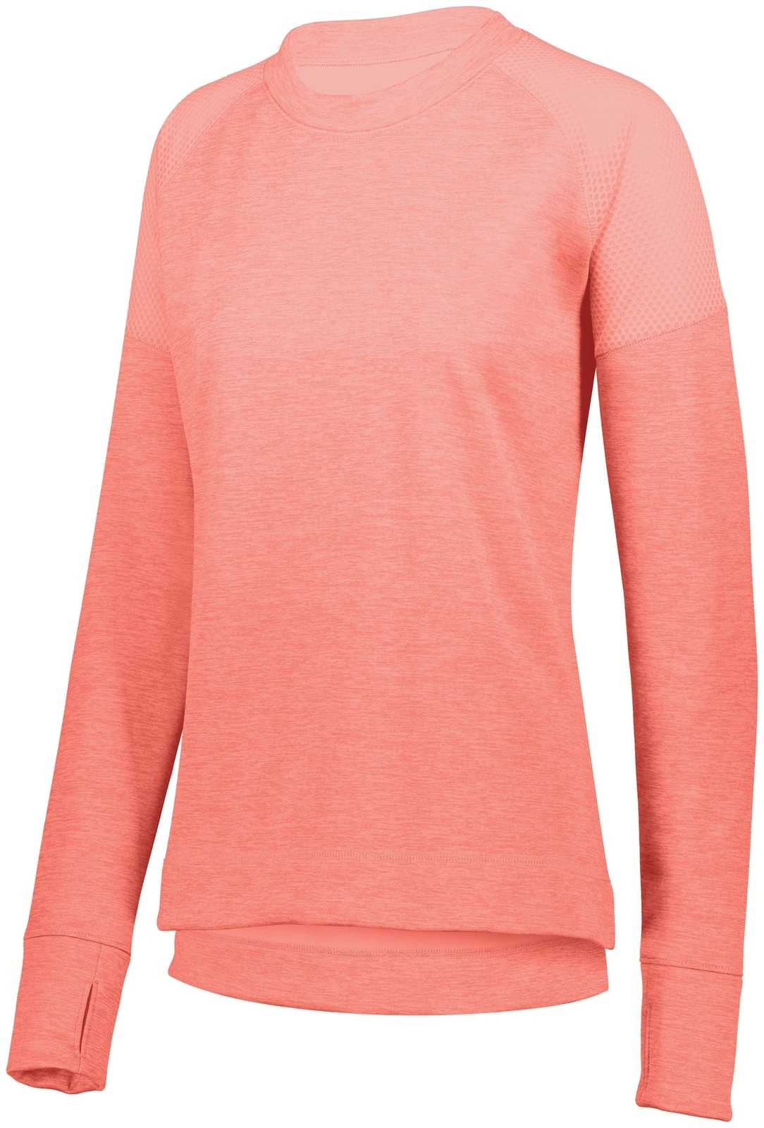 Augusta 5575 Ladies Zoe Tonal Heather Pullover - Coral - HIT a Double